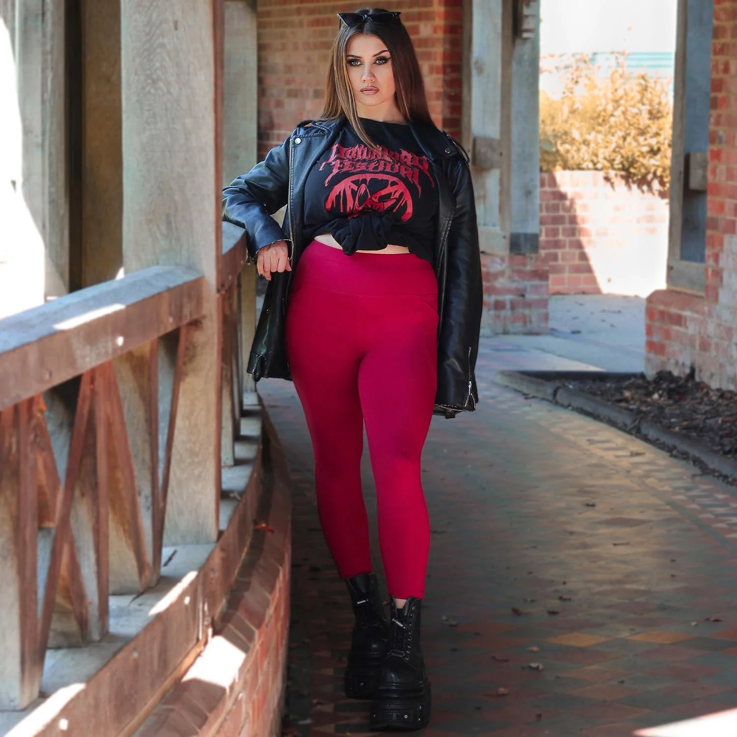 Squat-Proof Leggings - Blood Red - Image 2