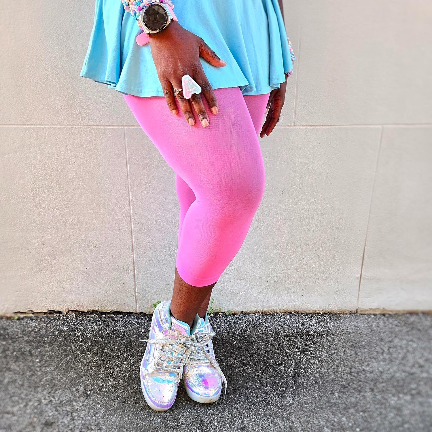 Stay Cool Capri Tights - Pink Lady - Image 3