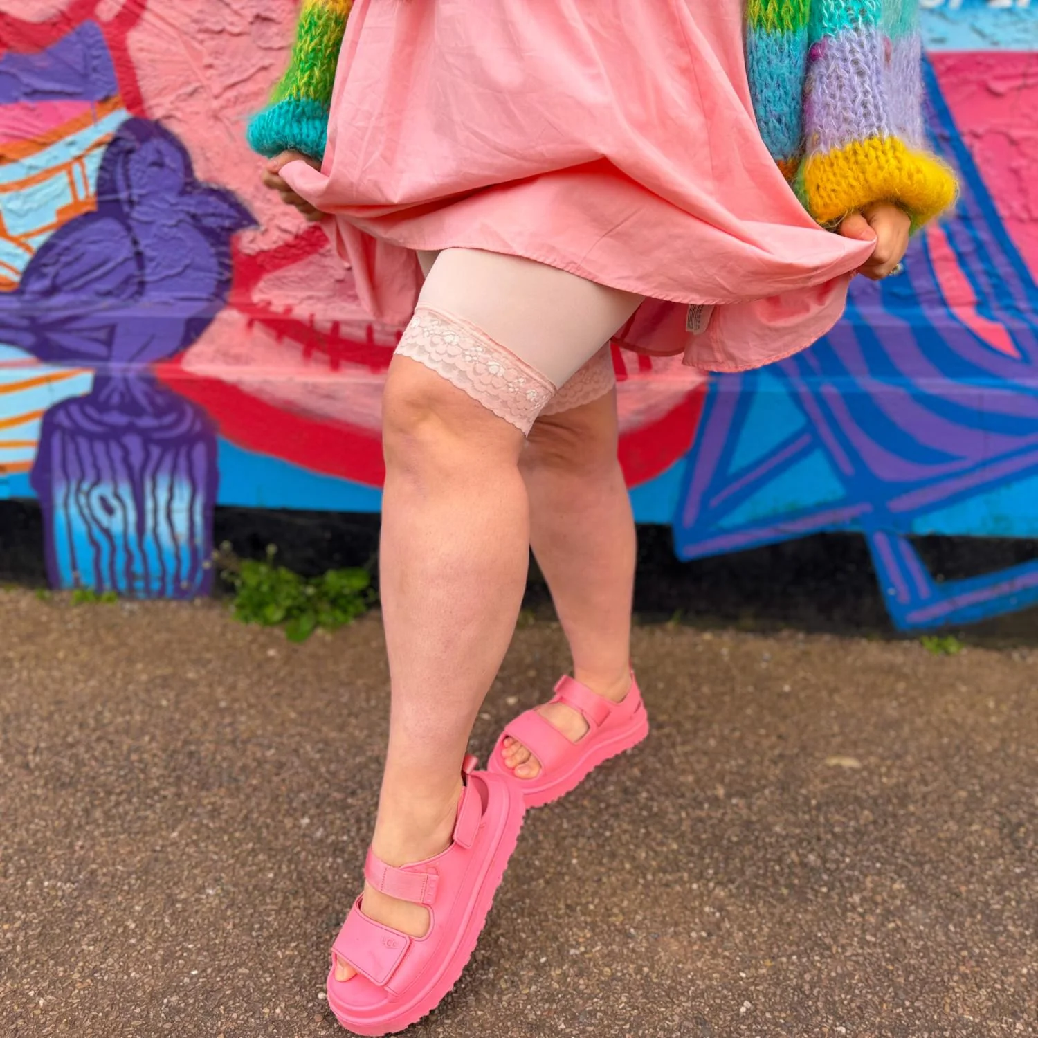 Lace Stay Cool Chub Rub Shorts - Ballet Pink - Image 8