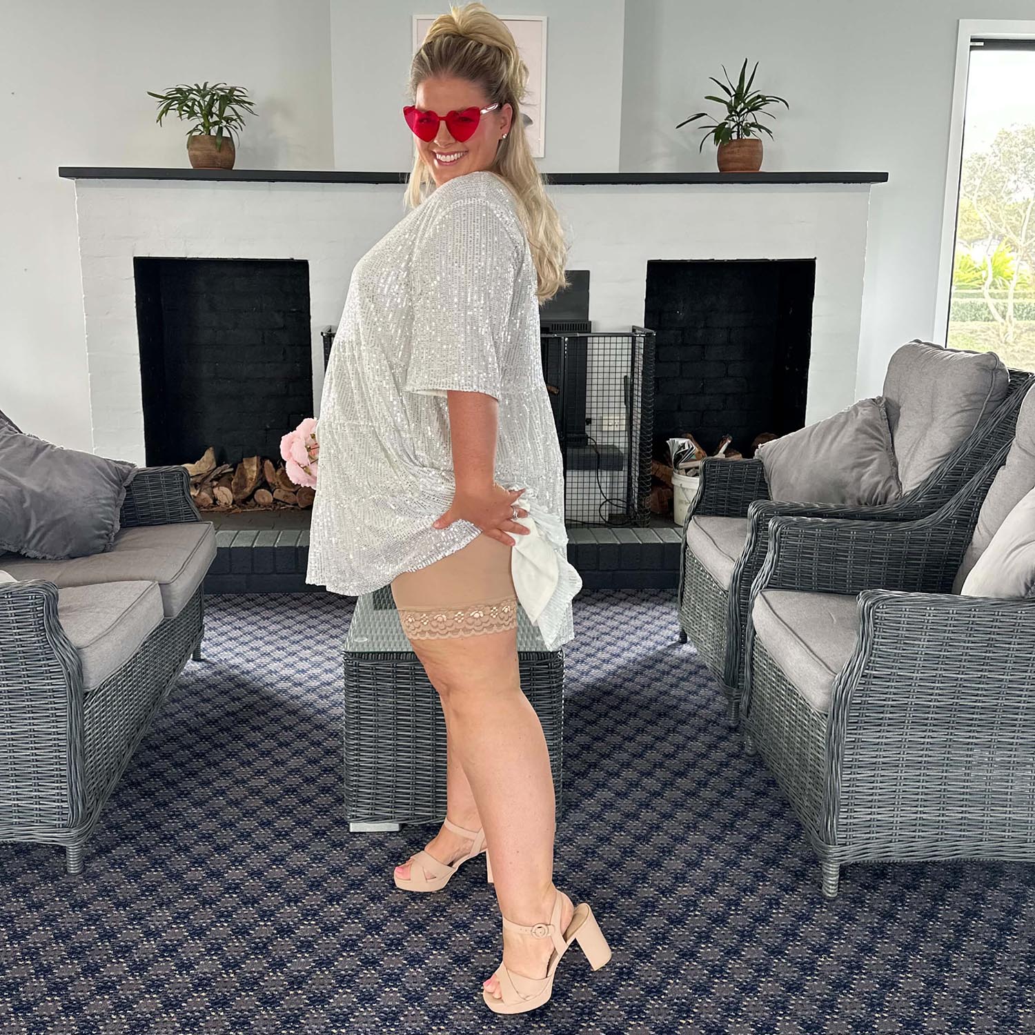 Lace Stay Cool Chub Rub Shorts - Blissful - Image 9