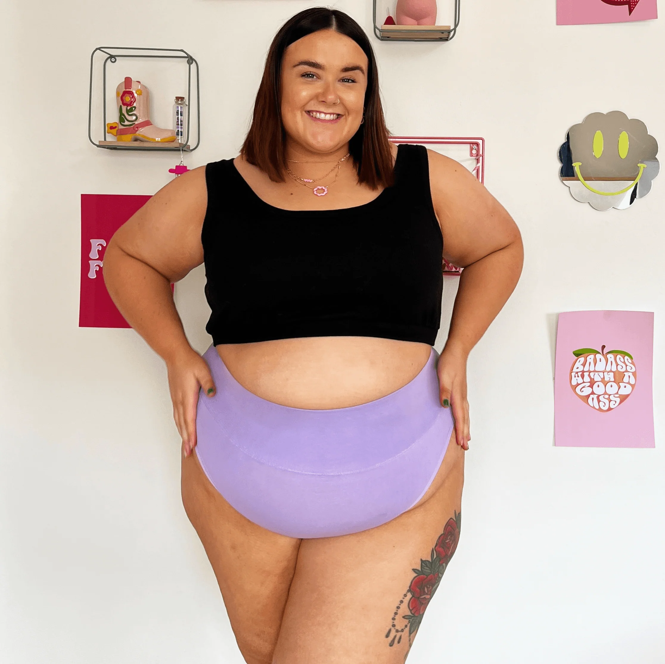 Organic Cotton Super High Leg Knickers - Cassis de Violet - Image 6