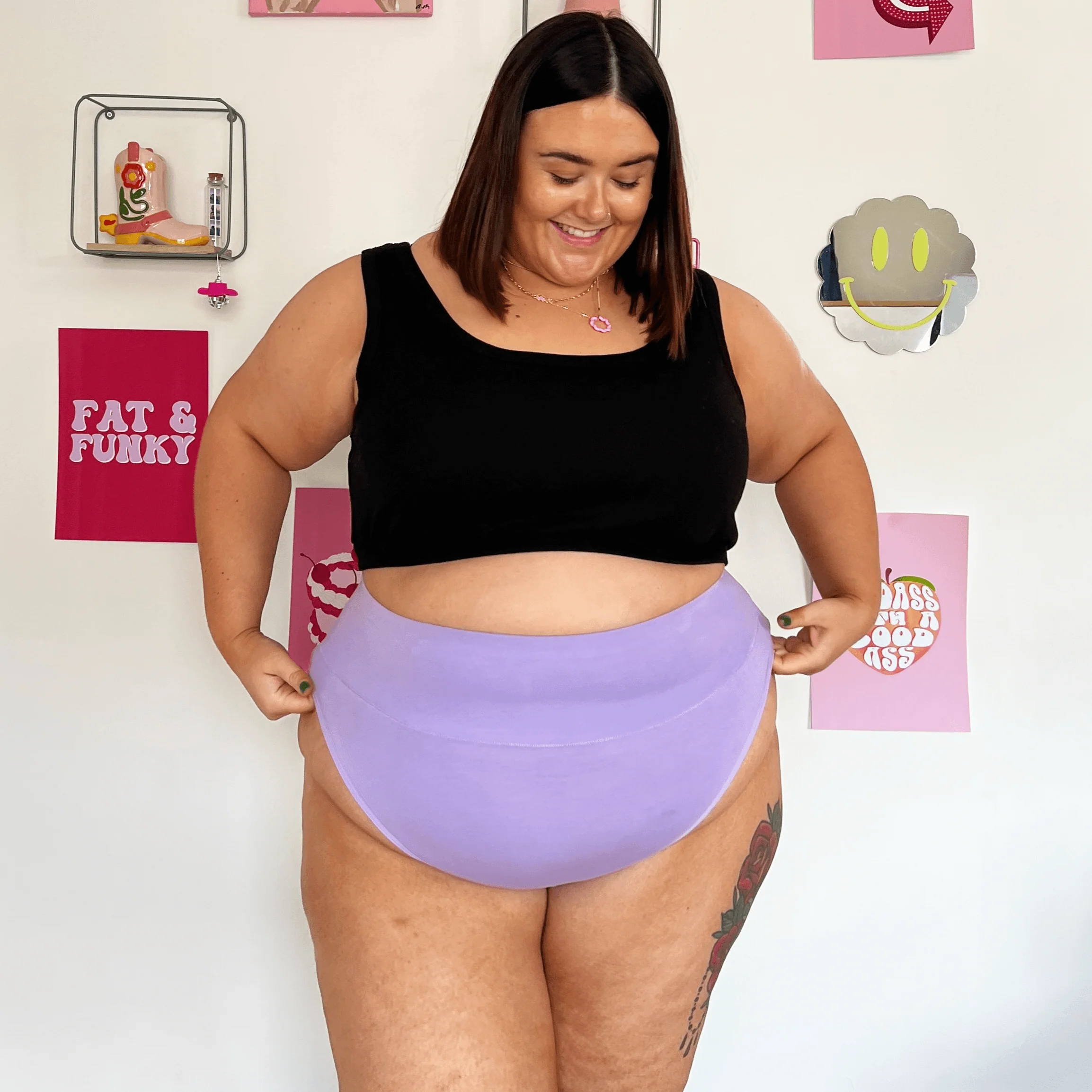 Organic Cotton Super High Leg Knickers - Cassis de Violet - Image 7