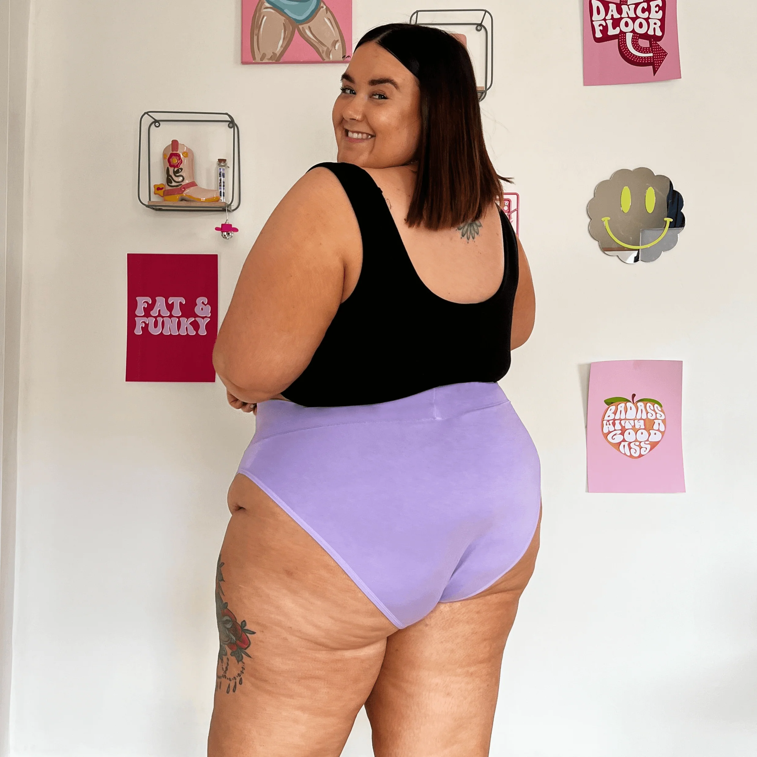 Organic Cotton Super High Leg Knickers - Cassis de Violet - Image 8