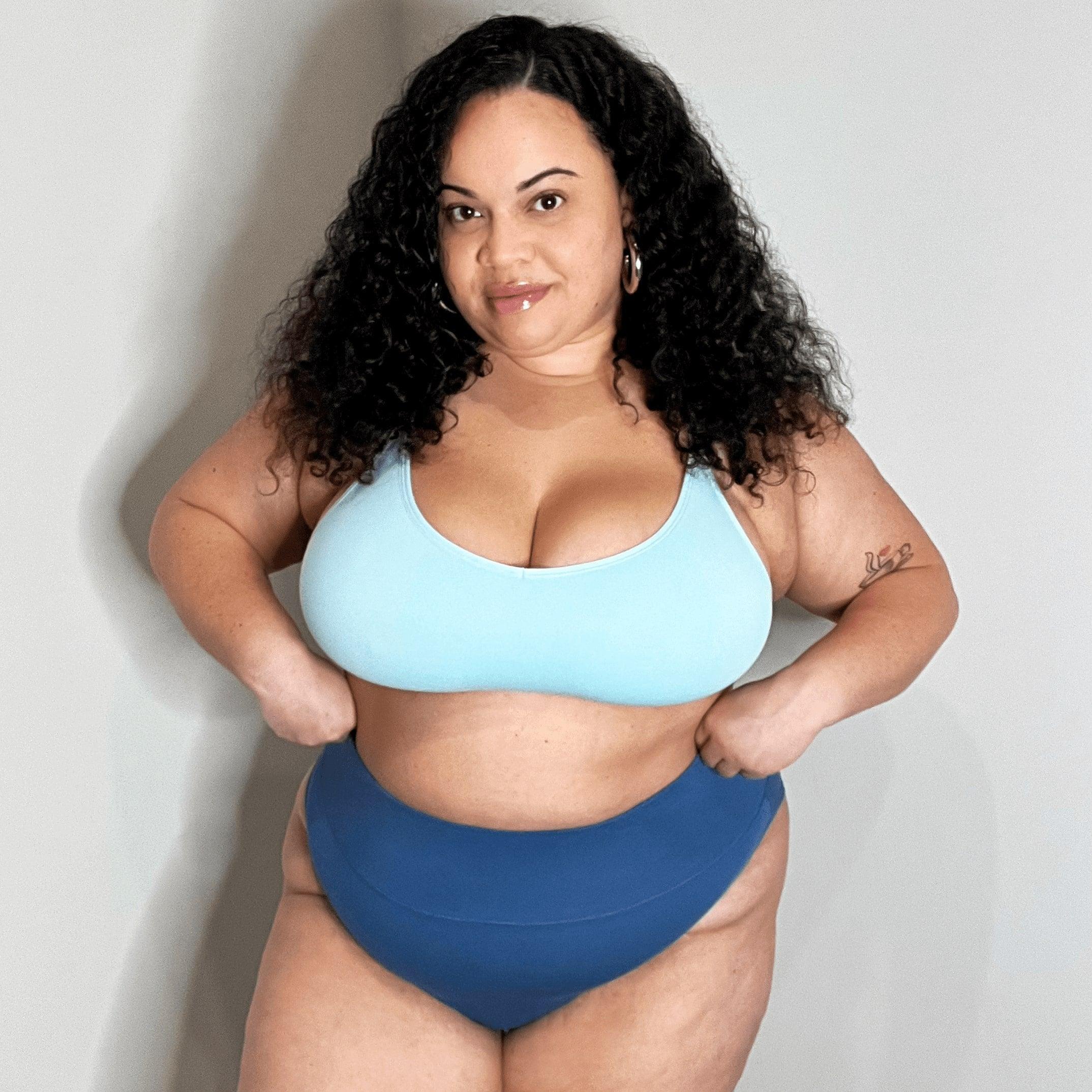 Organic Cotton Super High Leg Knickers - Denim - Image 11
