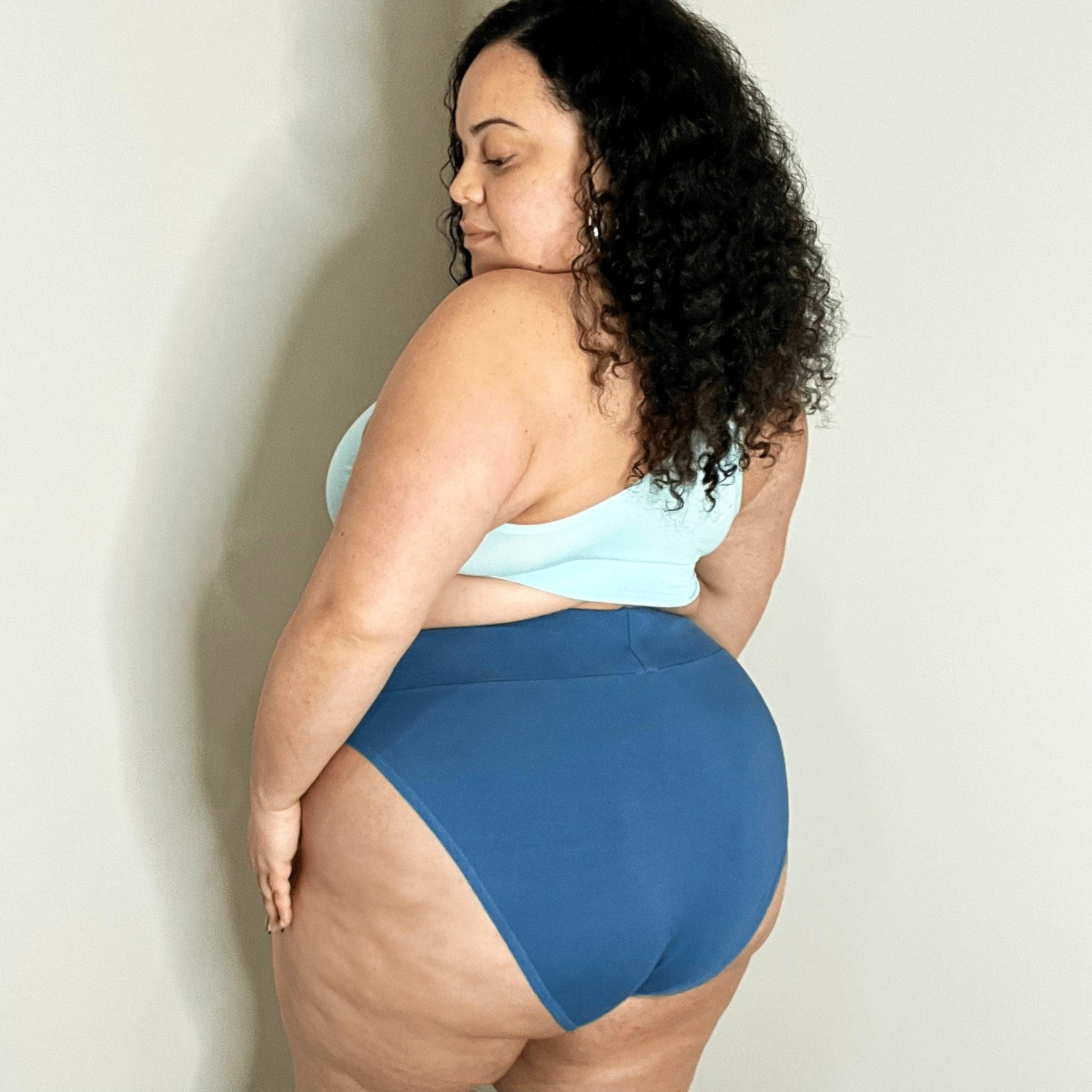 Organic Cotton Super High Leg Knickers - Denim - Image 9