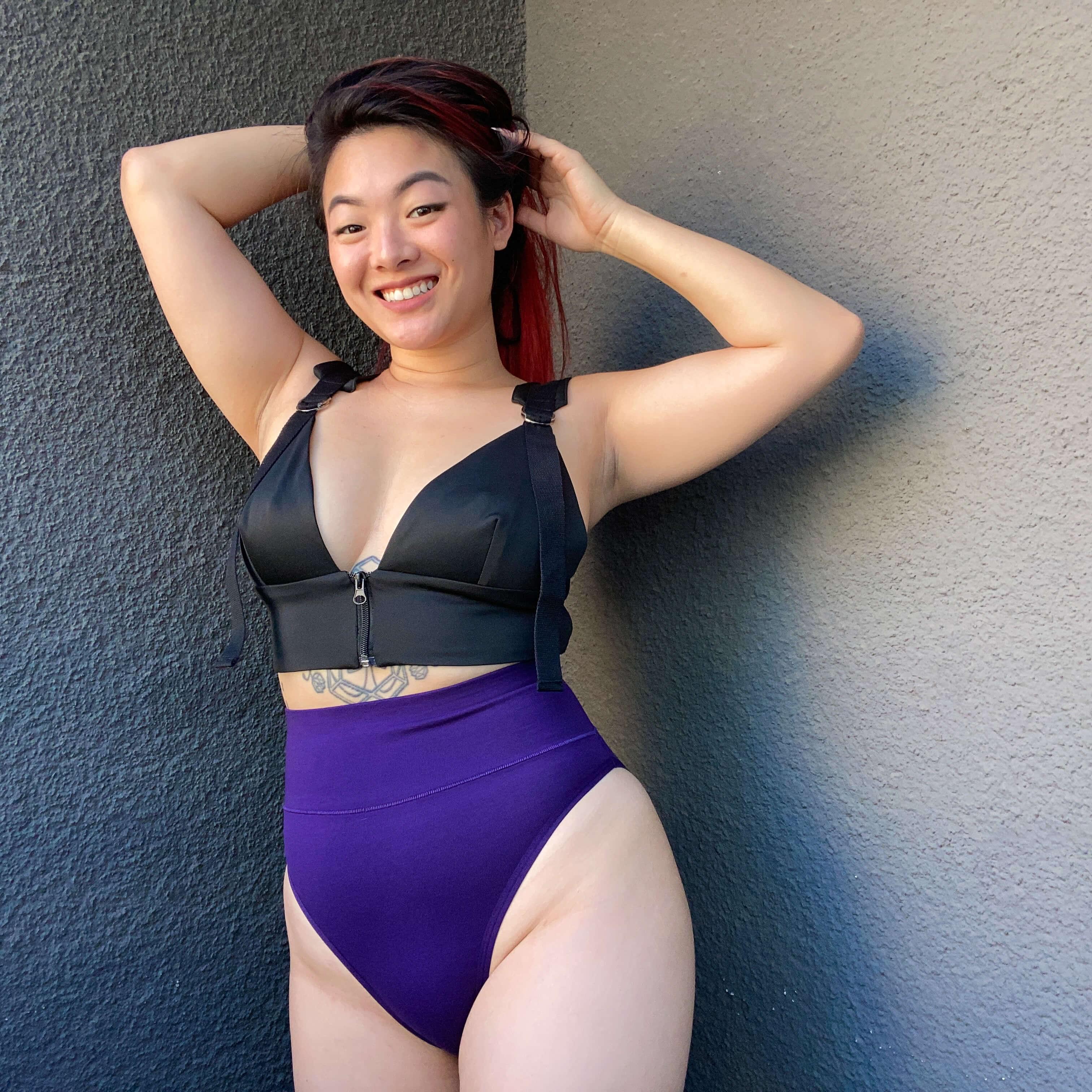 Organic Cotton Super High Leg Knickers - Suffragette Purple - Image 2