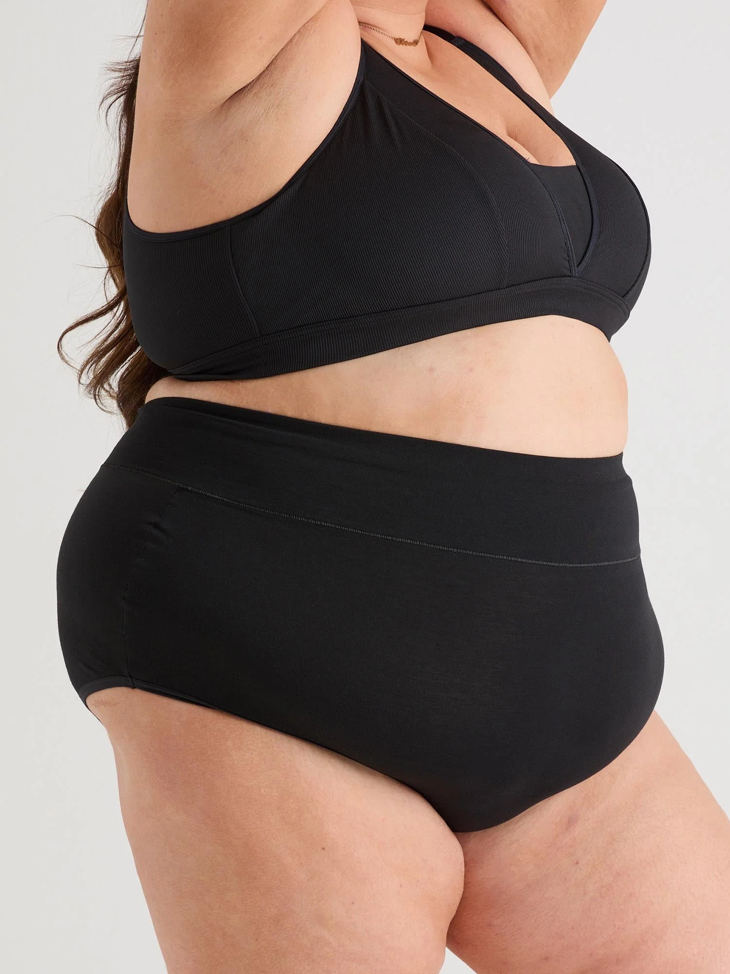 Organic Cotton Super High Waist Knickers - Black - Image 7