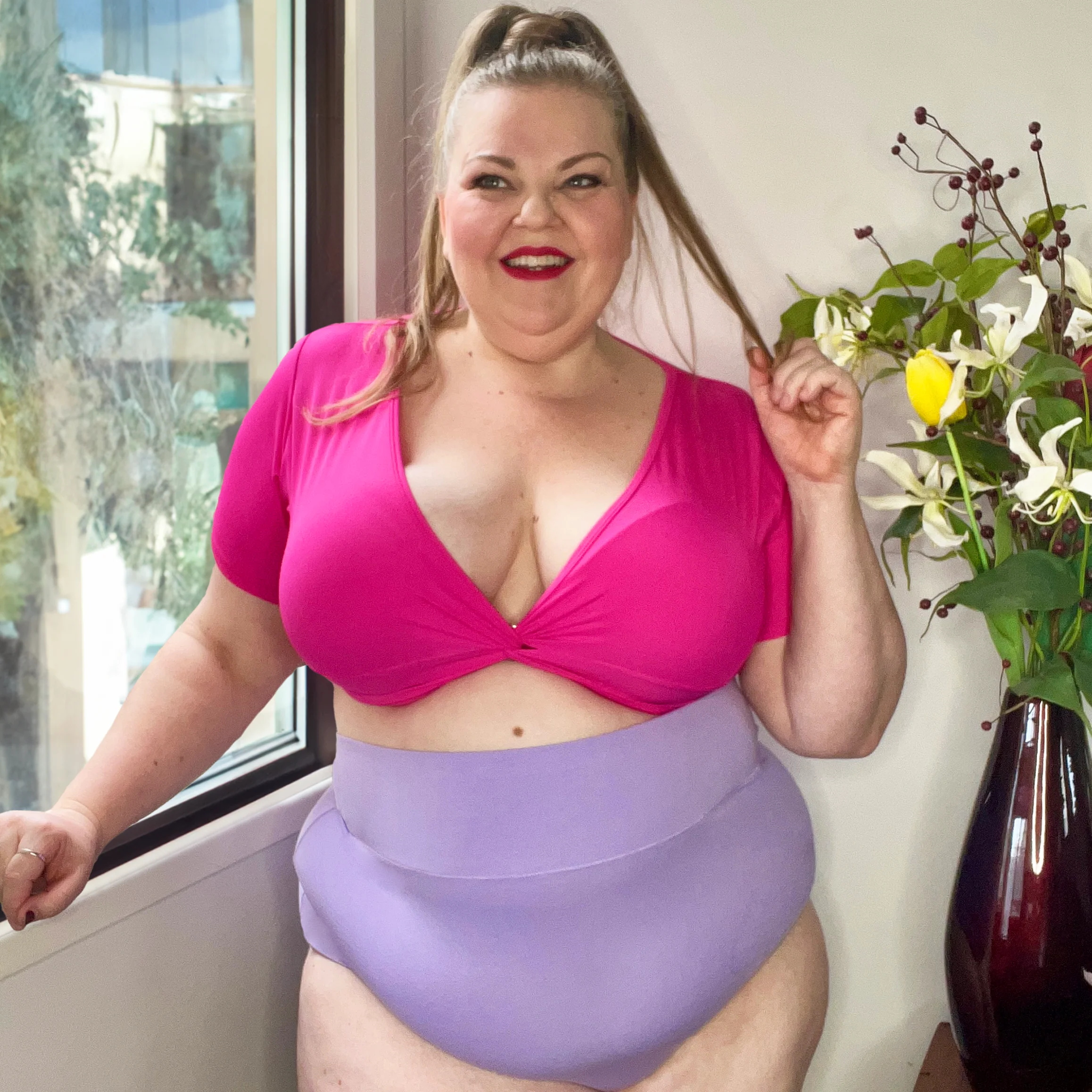 Organic Cotton Super High Waist Knickers - Cassis de Violet - Image 5