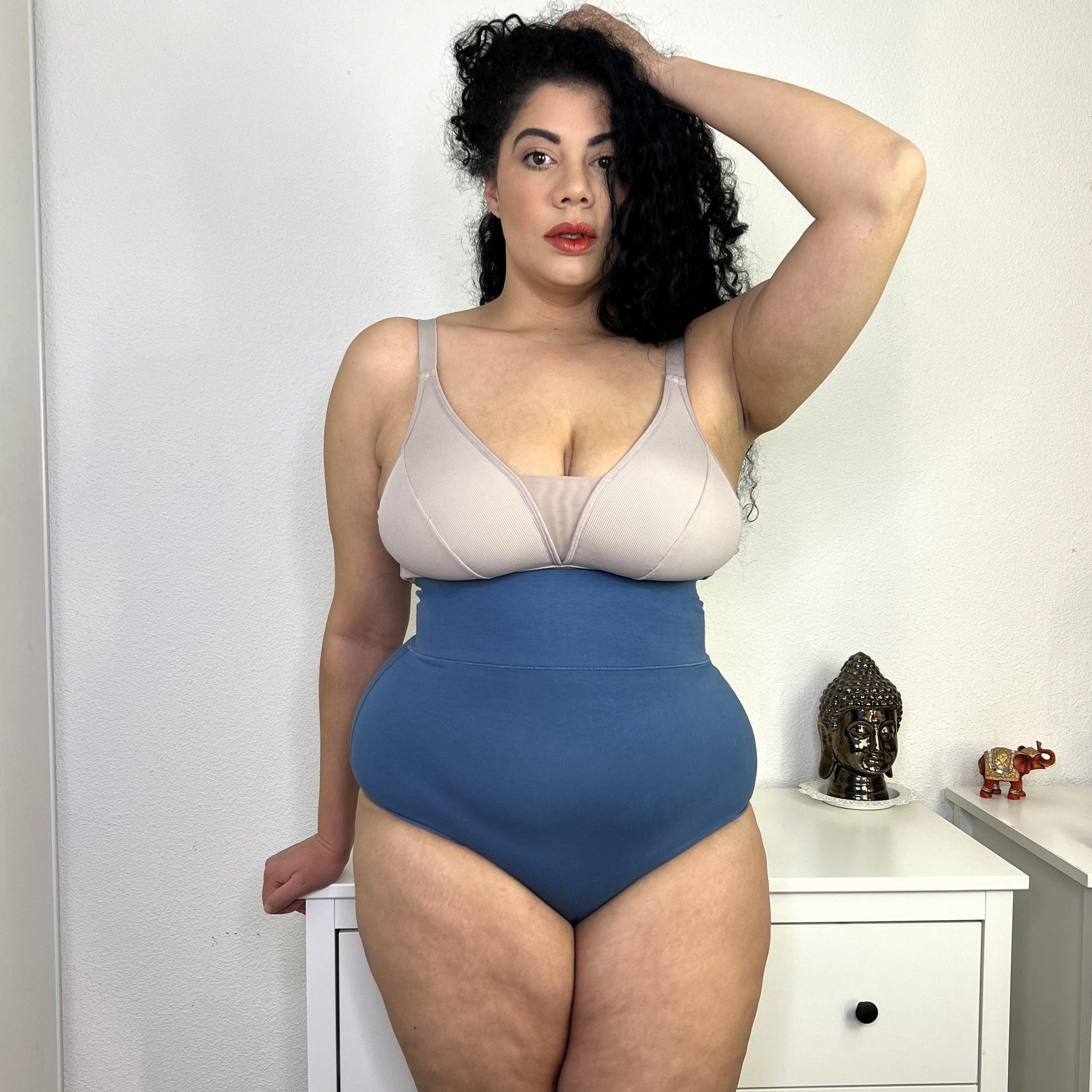 Organic Cotton Super High Waist Knickers - Denim - Image 2