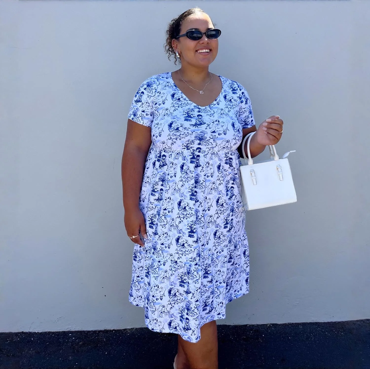 T-Shirt Tiered Dress - Passion au Jardin - L'Amour Bleu - Image 9