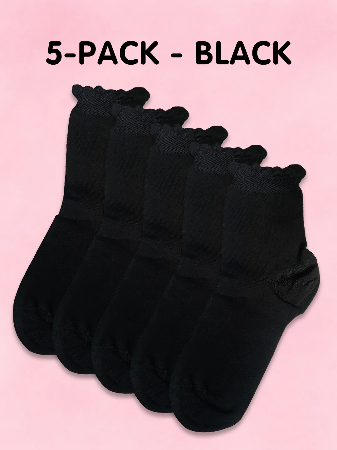Ultimate Bamboo Ankle Socks - 5 Pairs in Black - Image 17