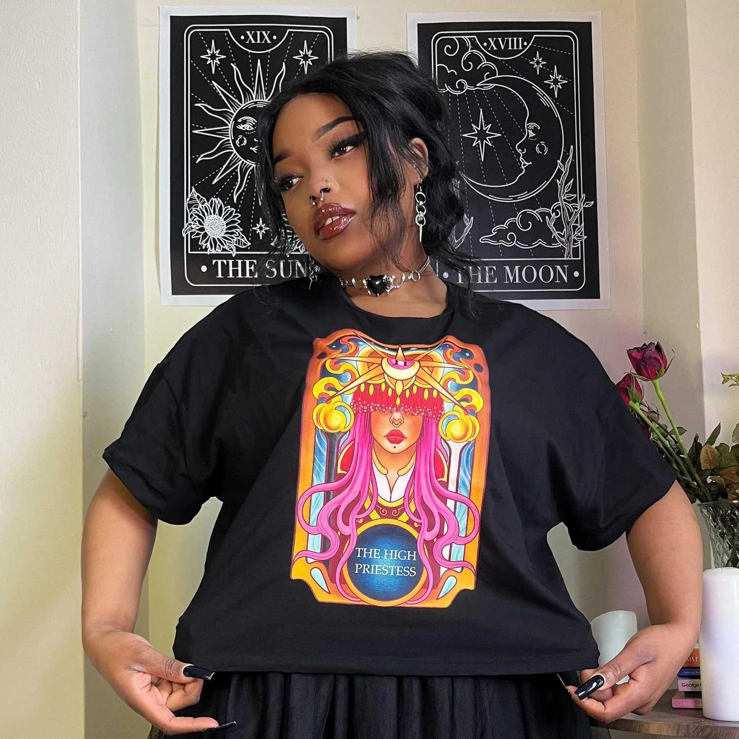 Major Arcana Boxy Tee - II The High Priestess - Image 4