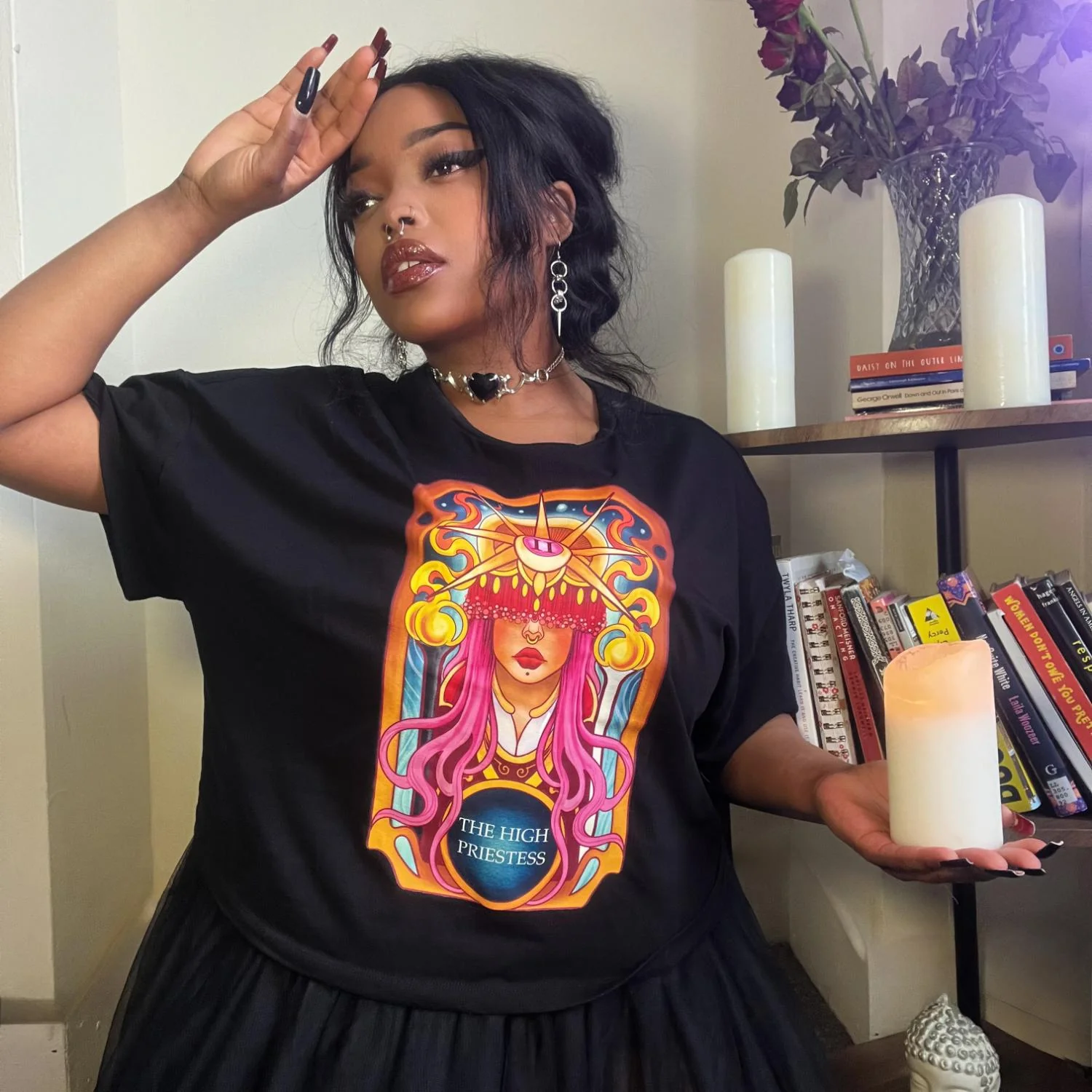 Major Arcana Boxy Tee - II The High Priestess - Image 9