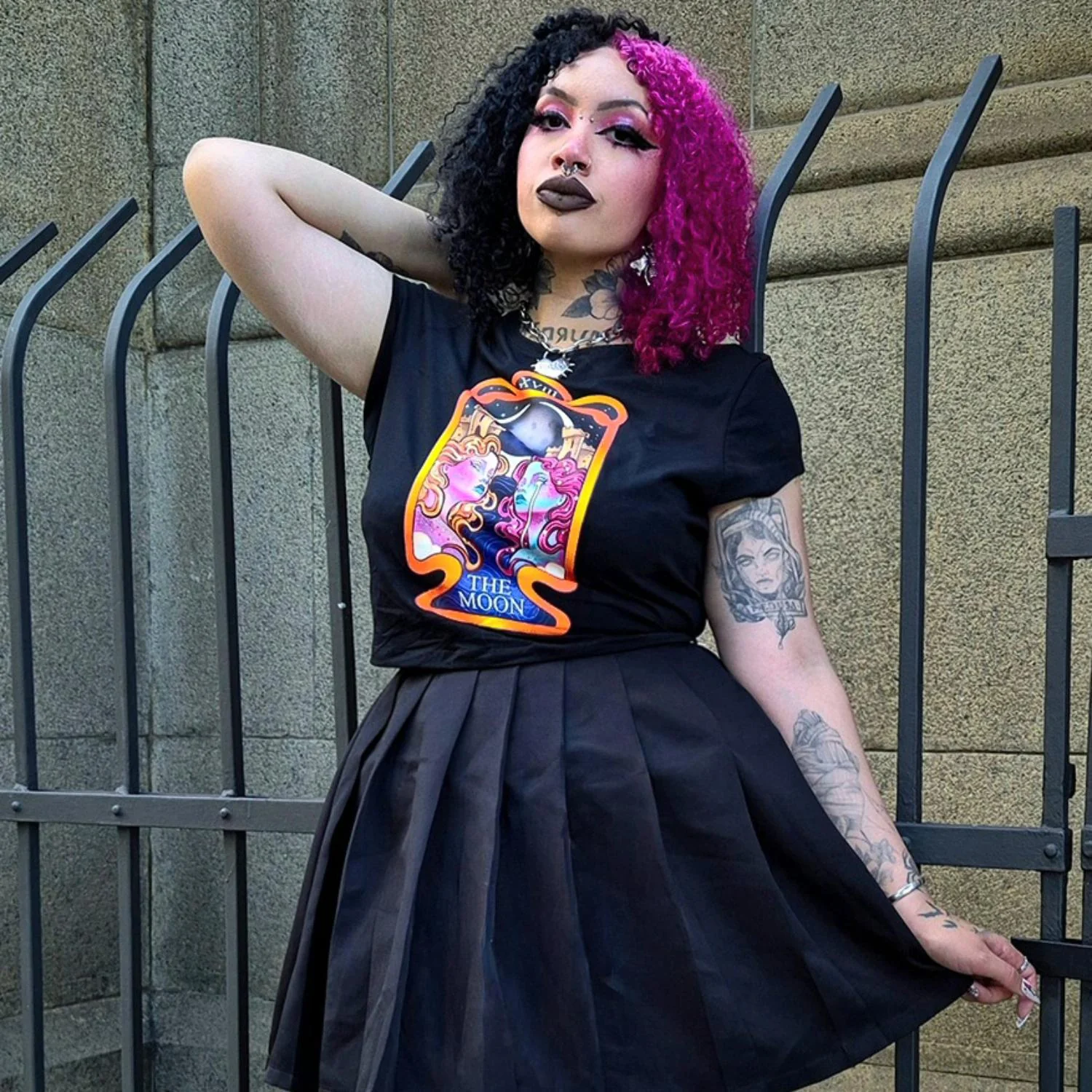 Major Arcana Baby Tee - XVIII The Moon - Image 2