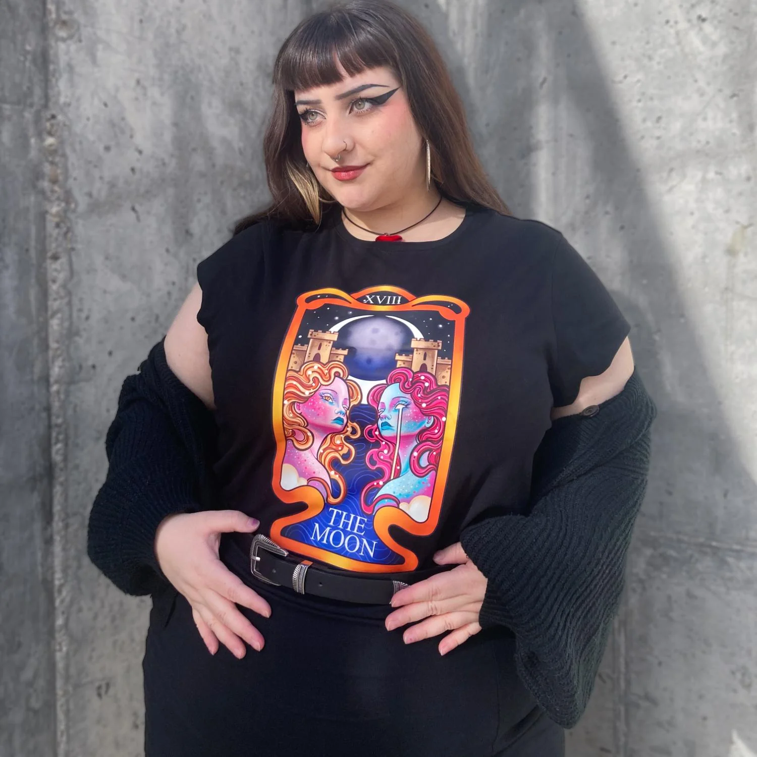 Major Arcana Baby Tee - XVIII The Moon - Image 4