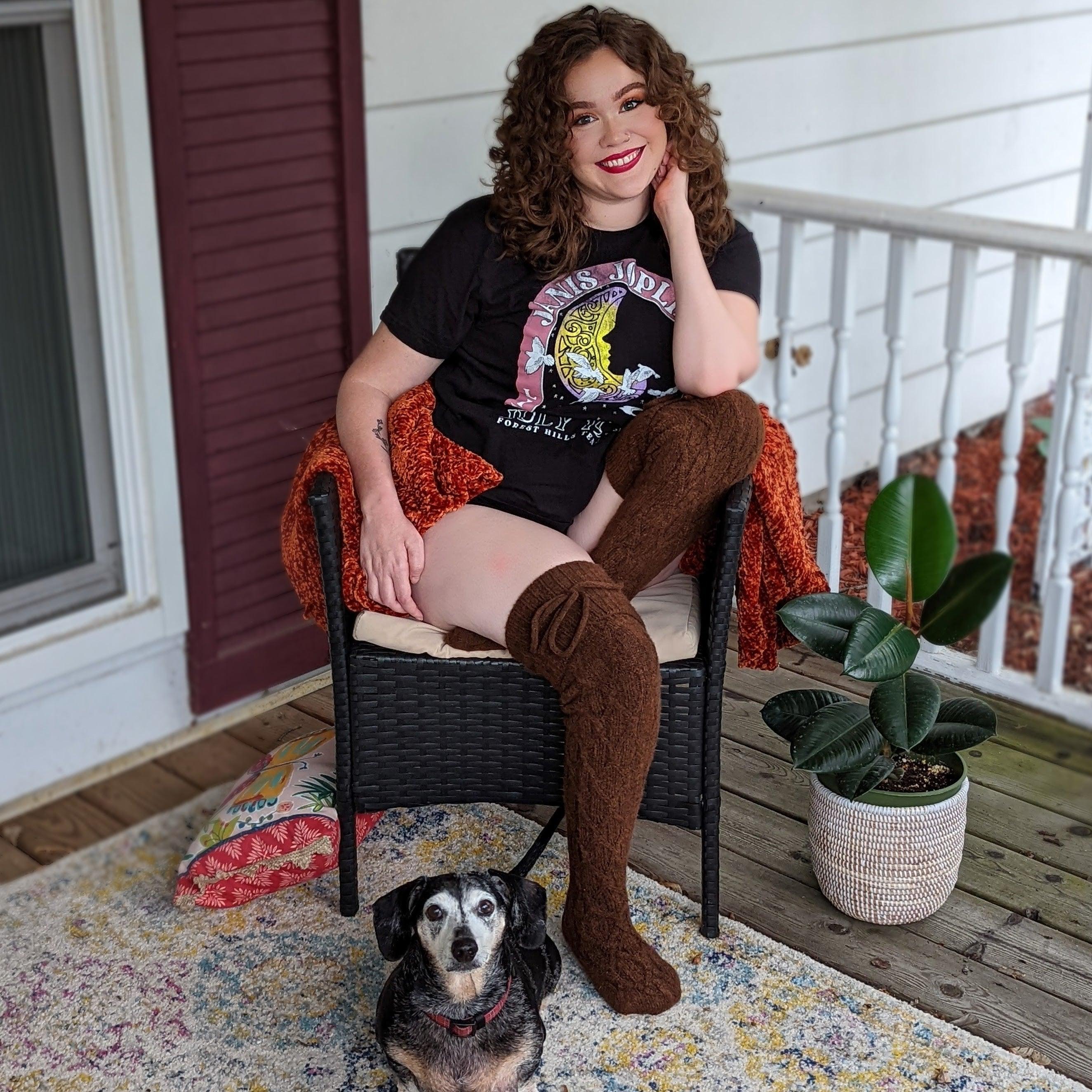 Thigh High Socks - Hot Chocolate - Image 6