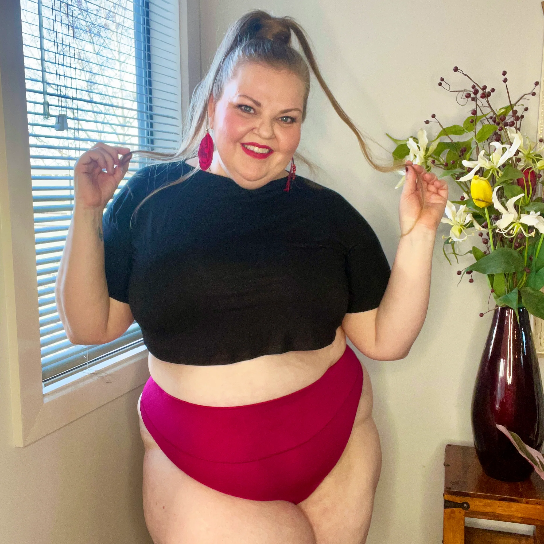 Organic Cotton Thong - Raspberry Pie - Image 3