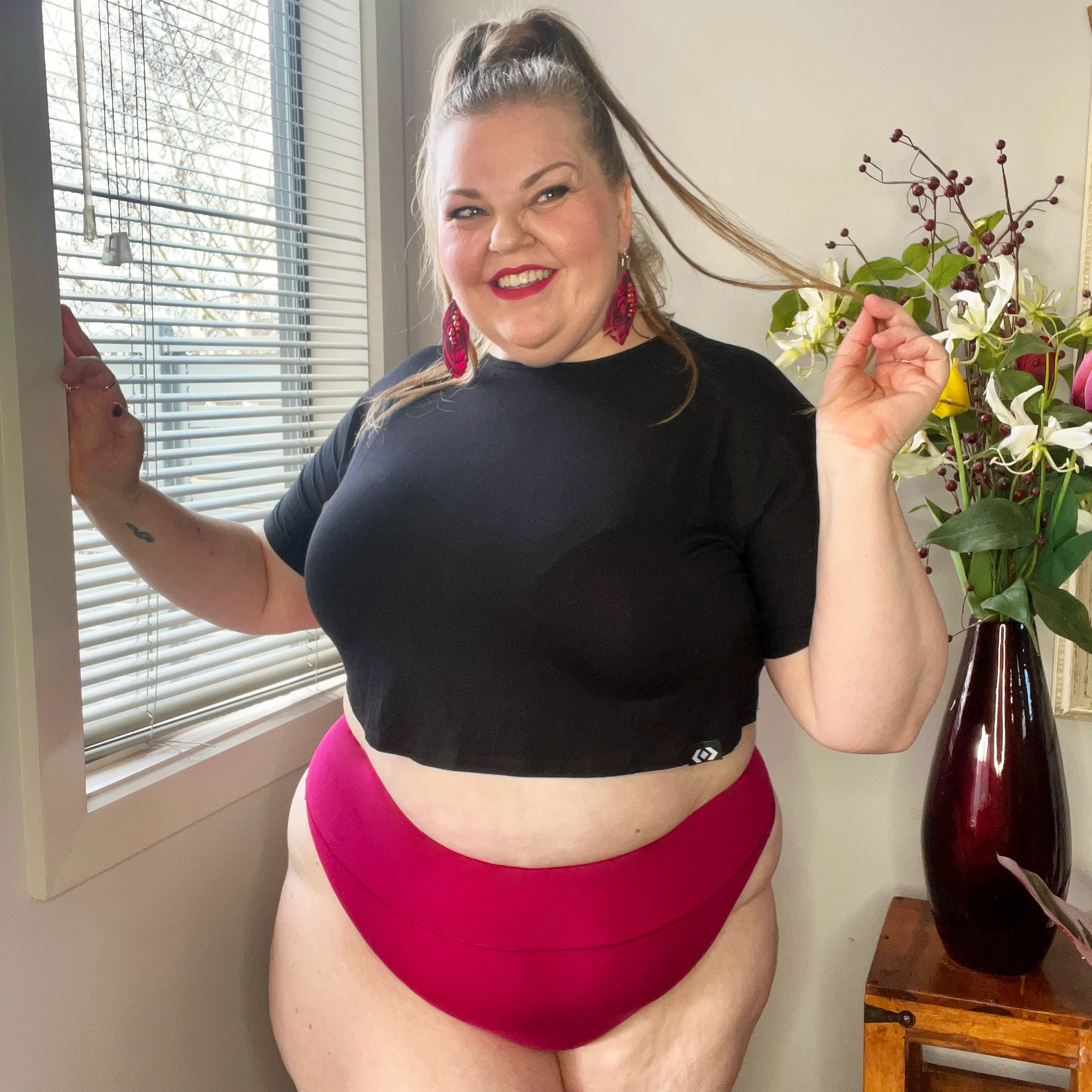Organic Cotton Thong - Raspberry Pie - Image 6