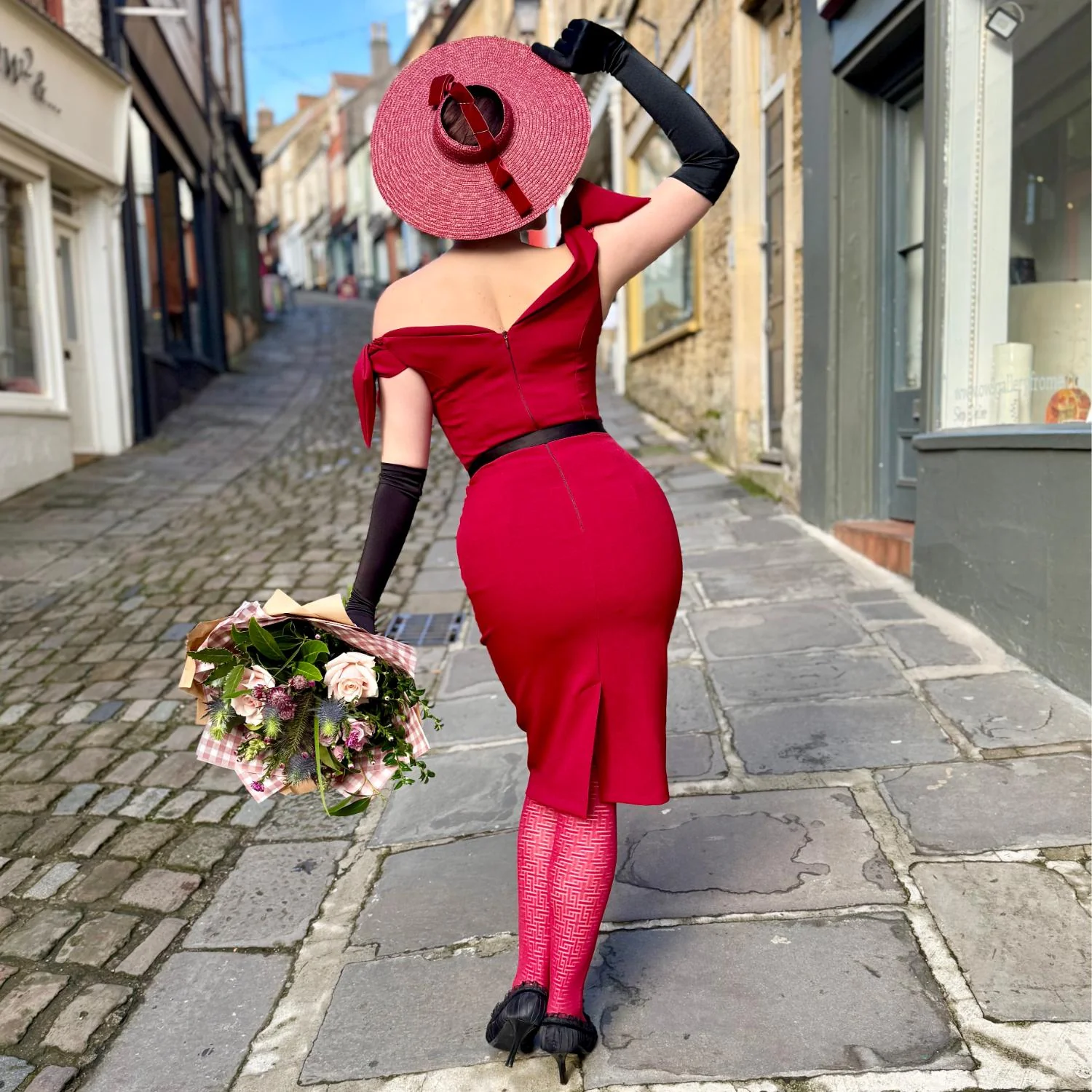 Fishnet Tights - Traditional in Red - Image 2