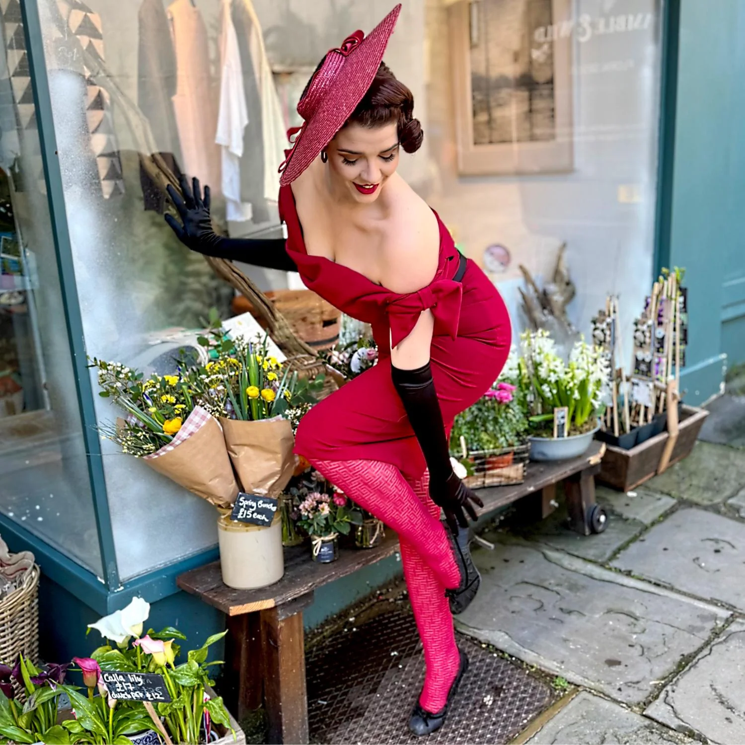 Fishnet Tights - Traditional in Red - Image 6