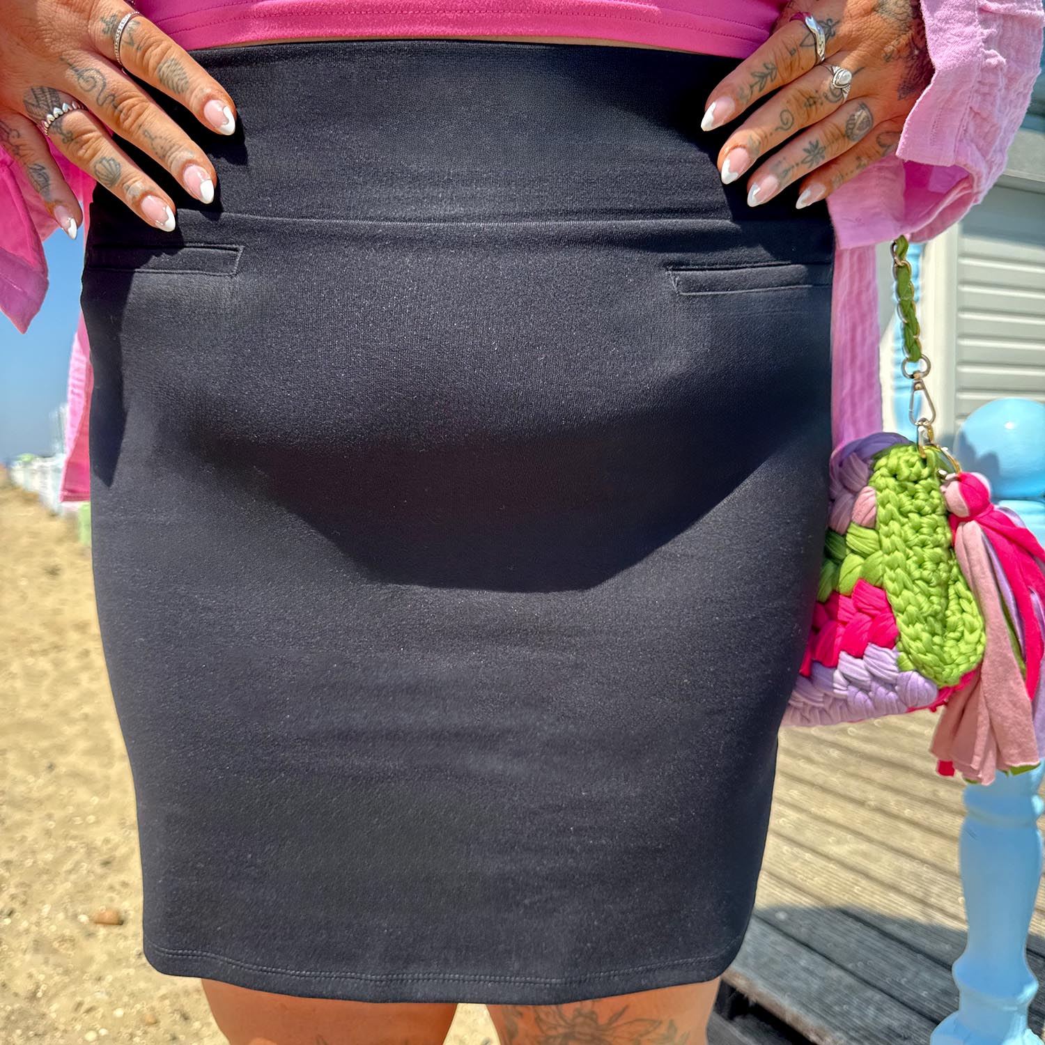 Mini Pencil Skirt - Black (V2) - Image 9