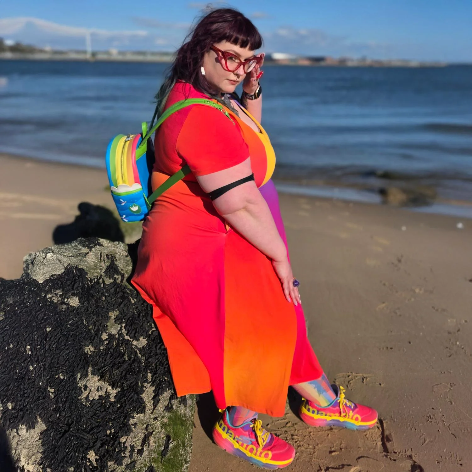 Vanessa Midi A-Line Dress - Rainbow - Image 10