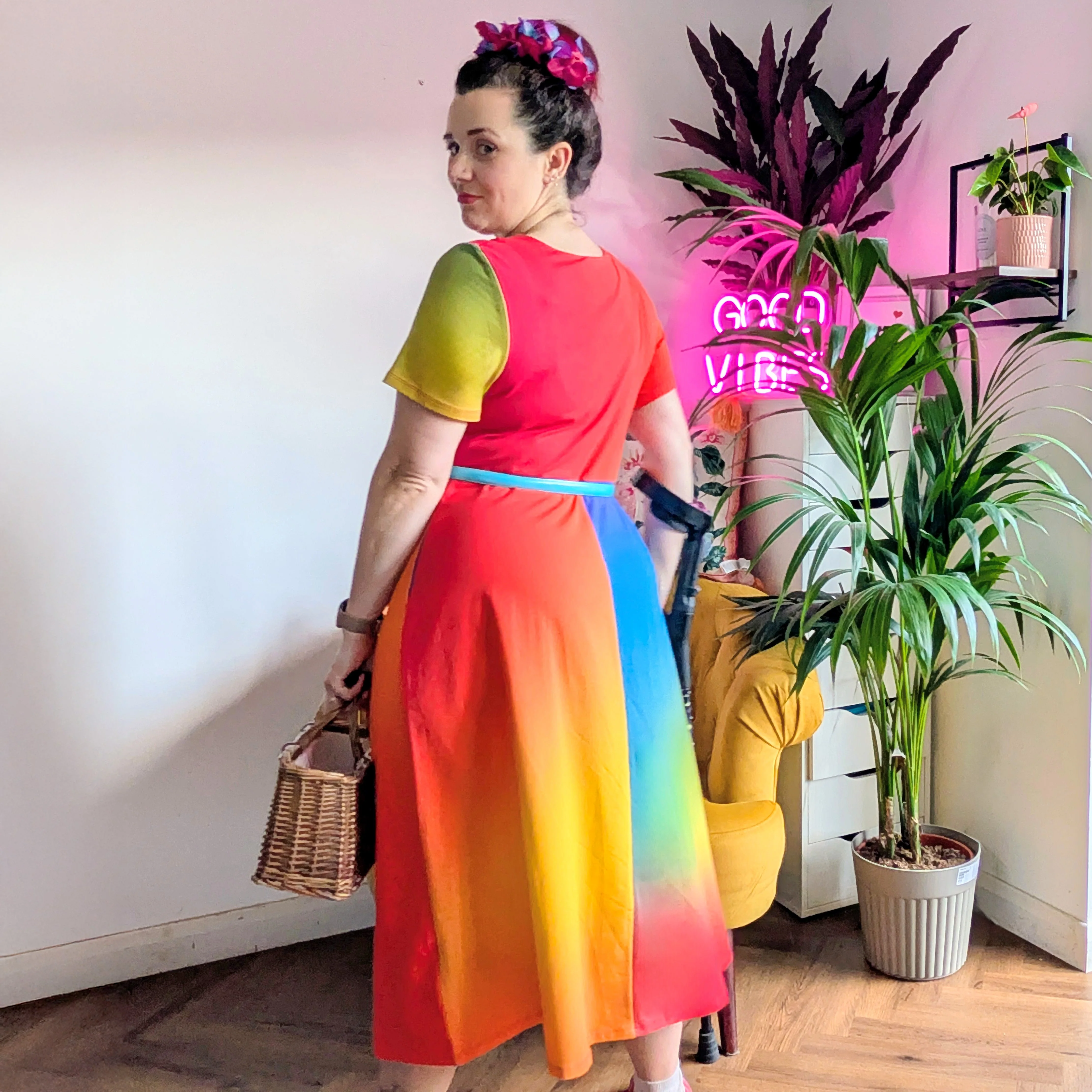 Vanessa Midi A-Line Dress - Rainbow - Image 11