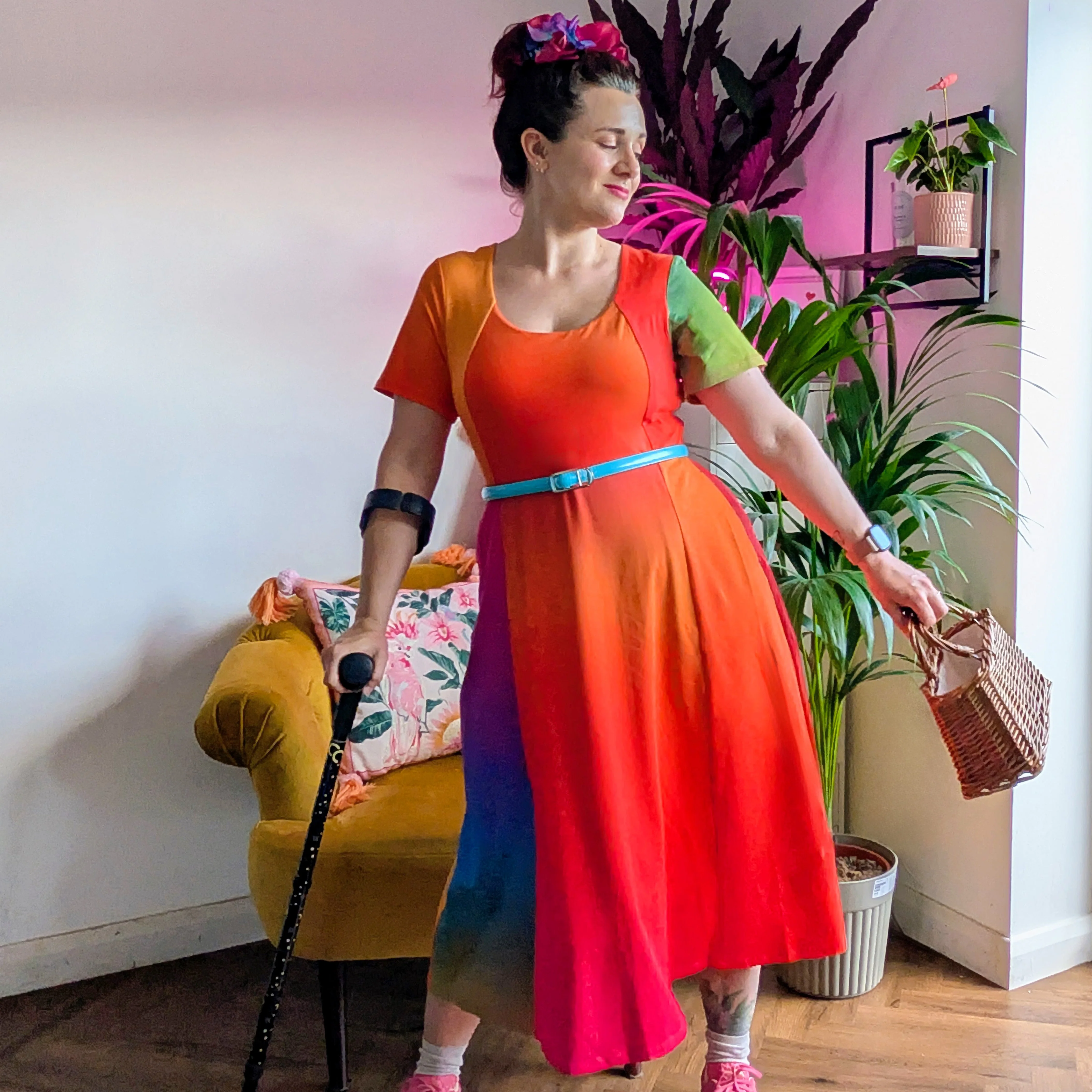 Vanessa Midi A-Line Dress - Rainbow - Image 2