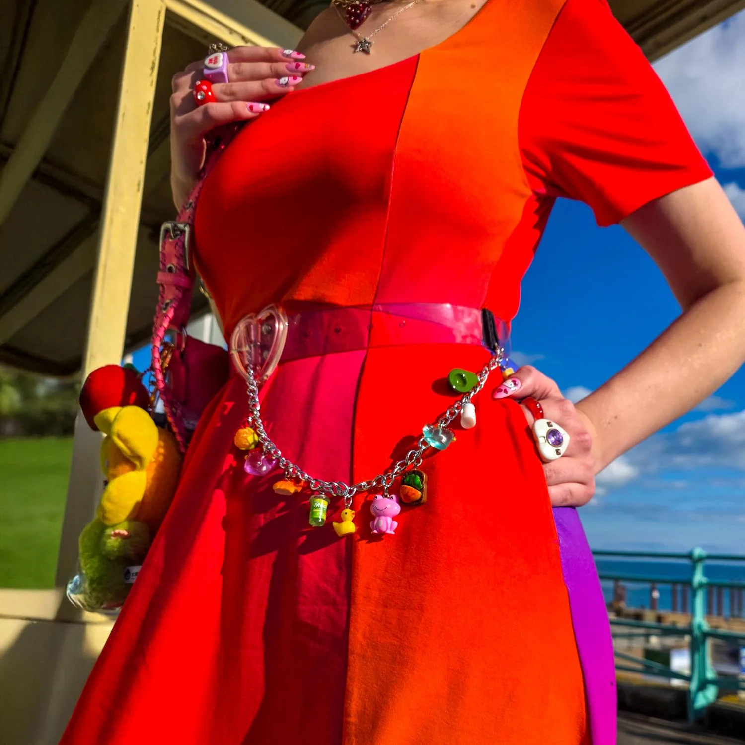 Vanessa Midi A-Line Dress - Rainbow - Image 4