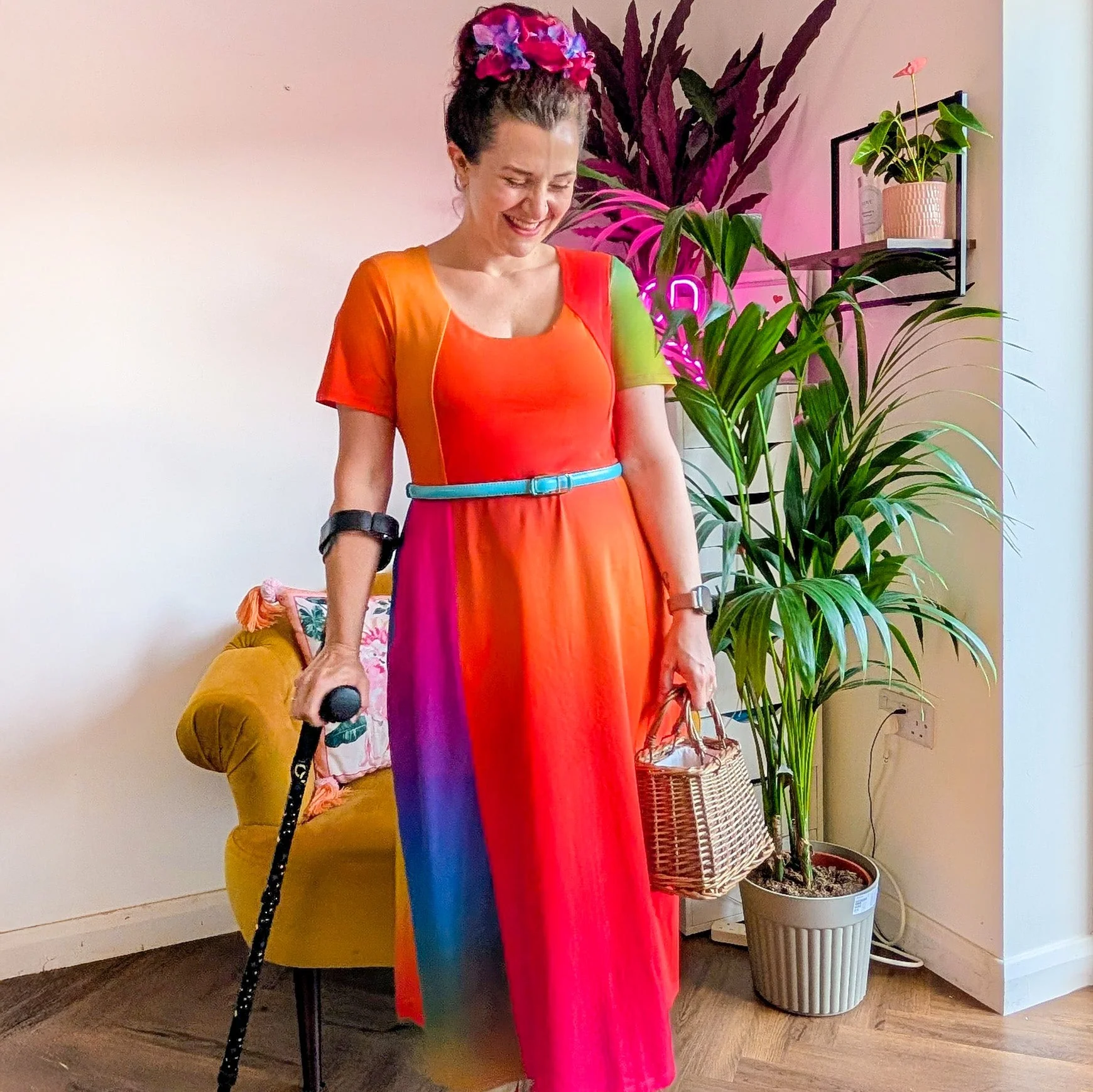 Vanessa Midi A-Line Dress - Rainbow - Image 5