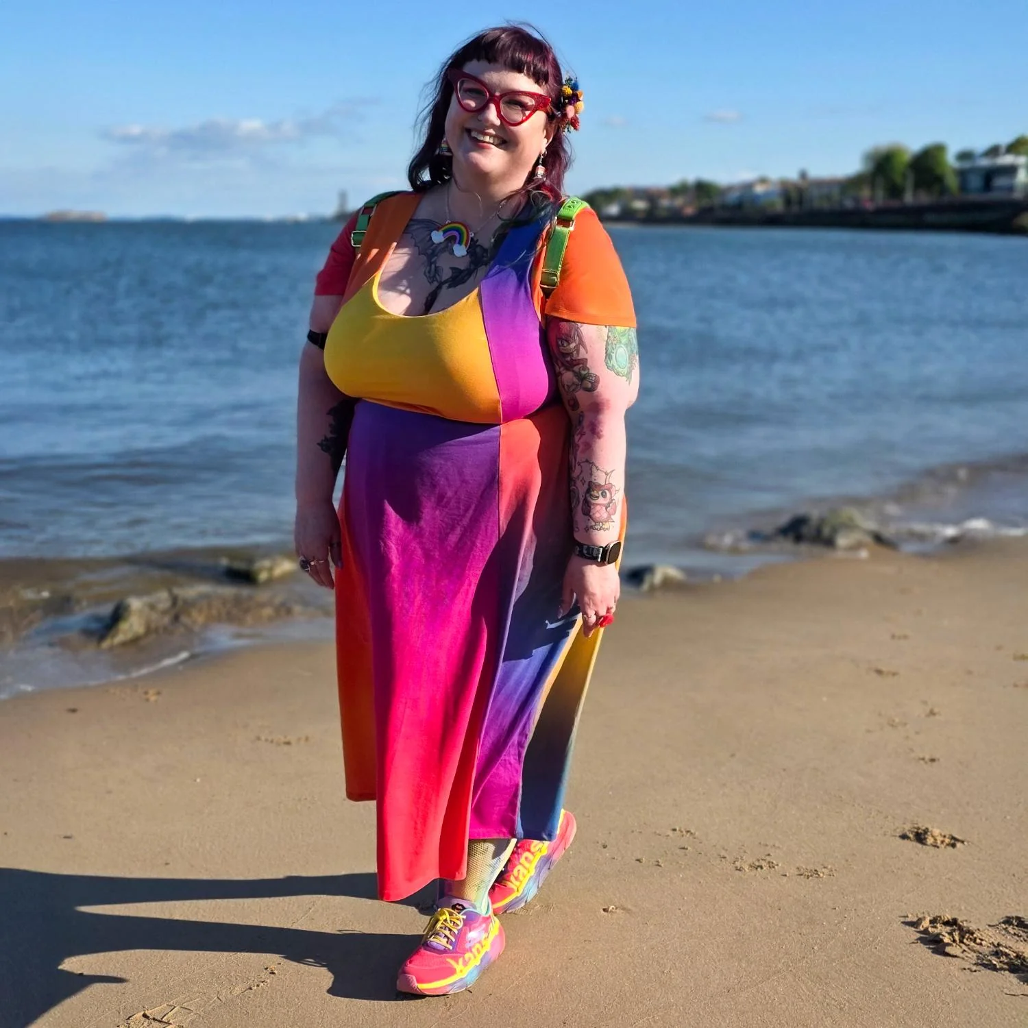 Vanessa Midi A-Line Dress - Rainbow - Image 6