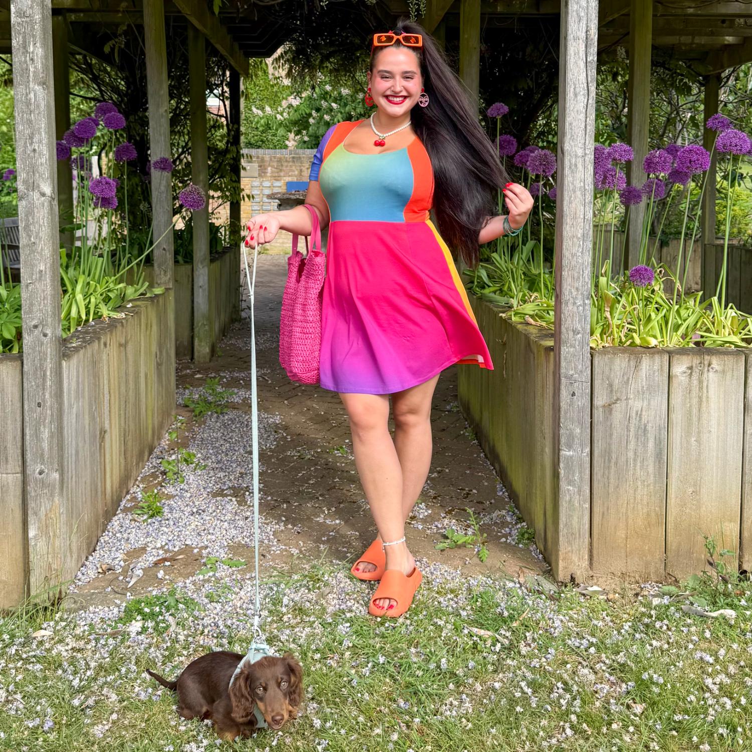 Vanessa Mini A-Line Dress - Rainbow - Image 2