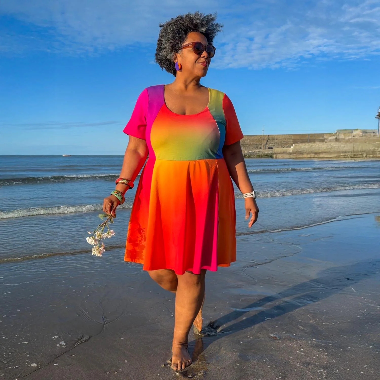 Vanessa Mini A-Line Dress - Rainbow - Image 4