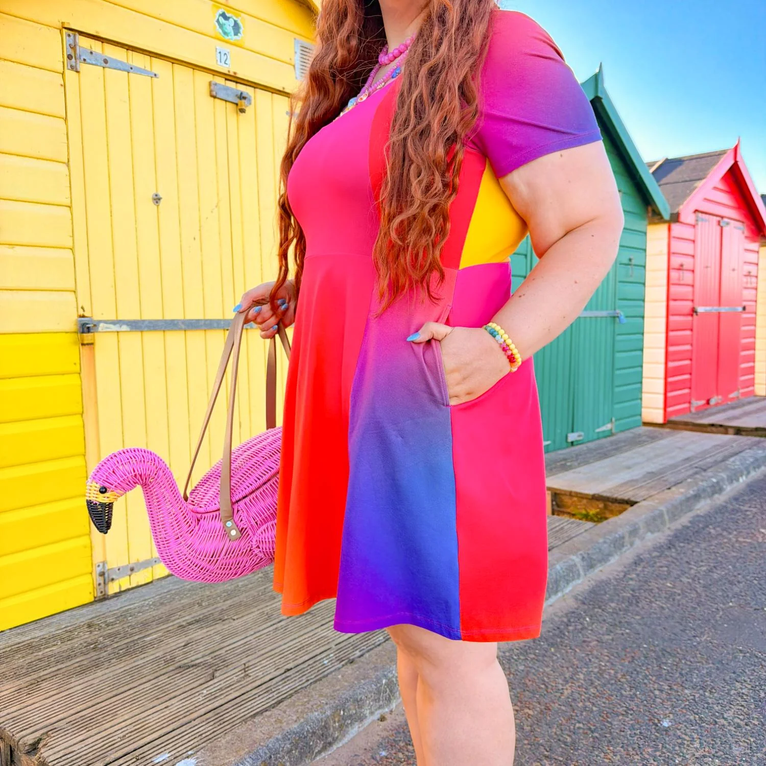Vanessa Mini A-Line Dress - Rainbow - Image 5