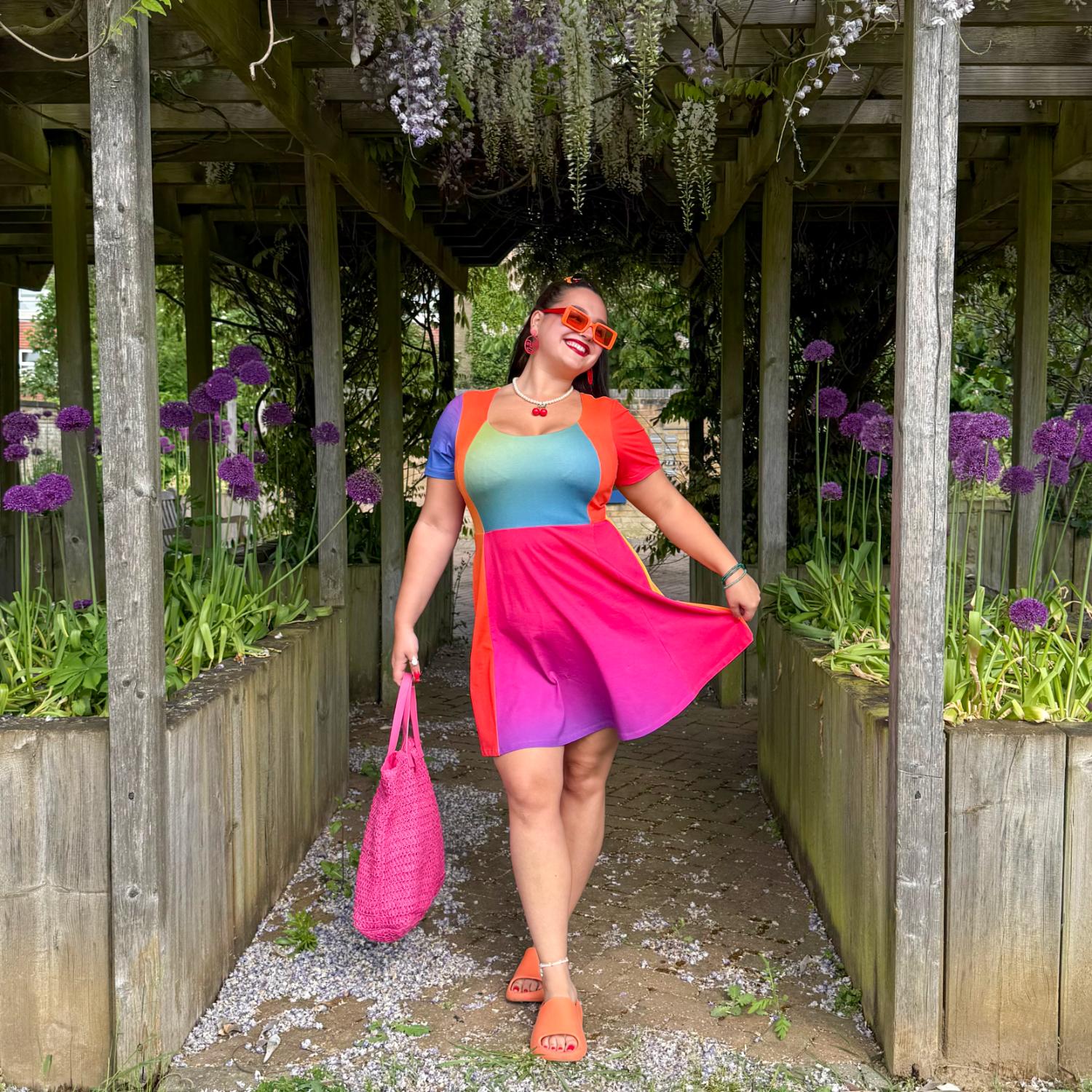 Vanessa Mini A-Line Dress - Rainbow - Image 7