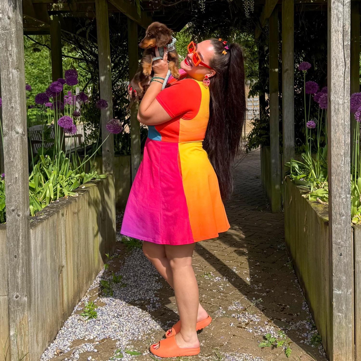 Vanessa Mini A-Line Dress - Rainbow - Image 9