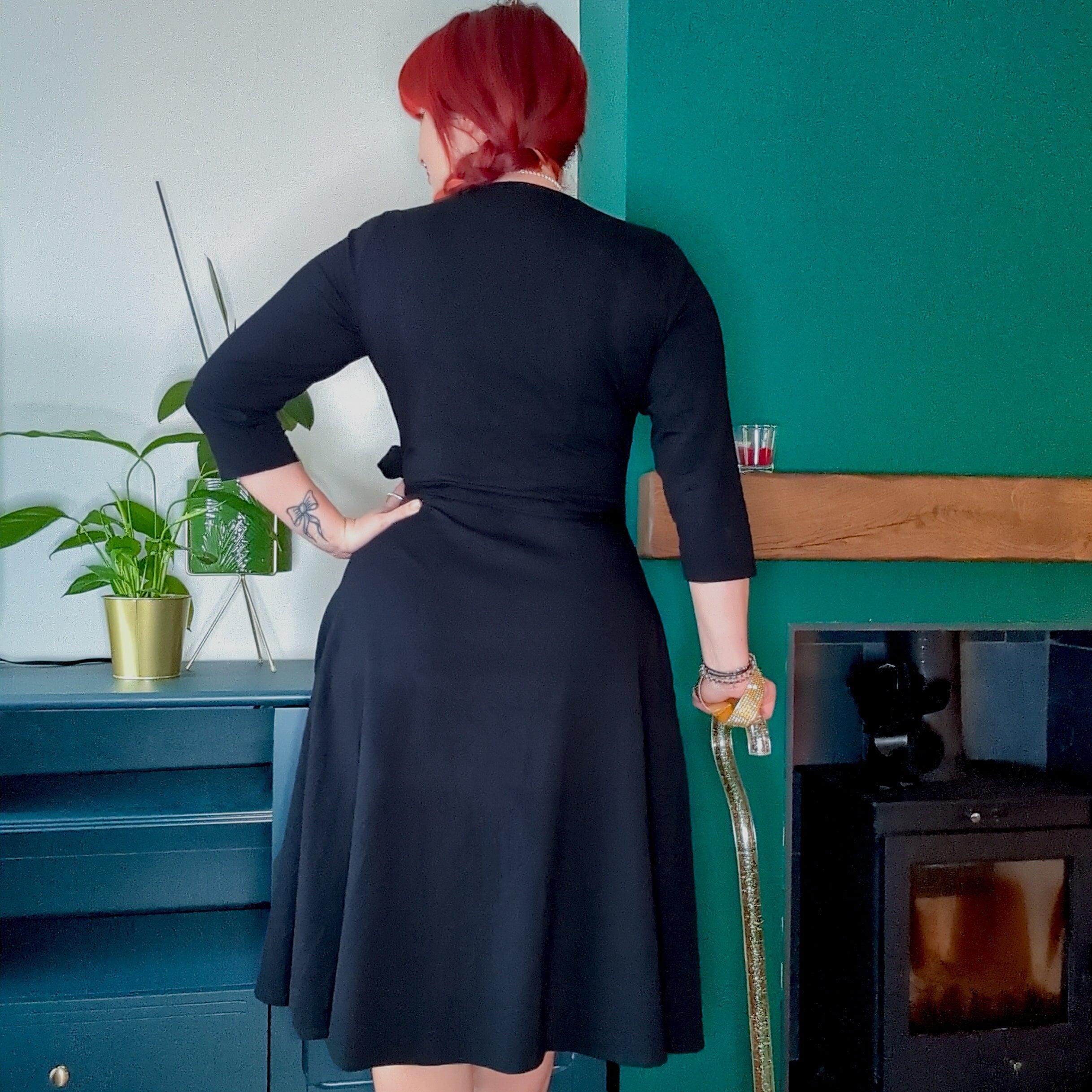 Wrap Dress - Black - Image 11