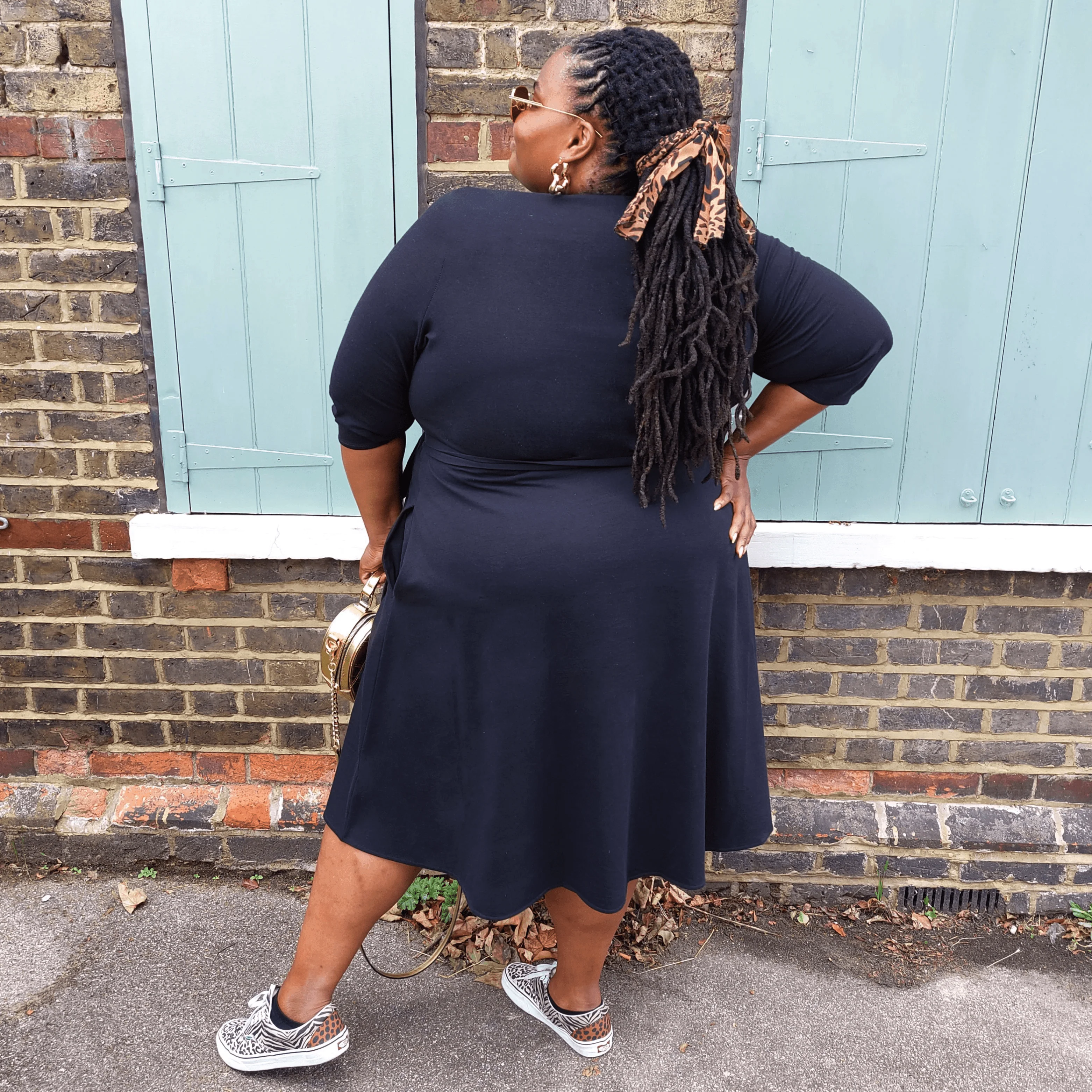 Wrap Dress - Black - Image 15