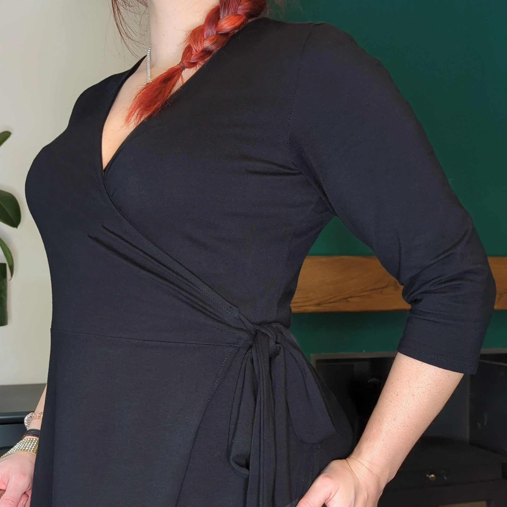 Wrap Dress - Black - Image 8