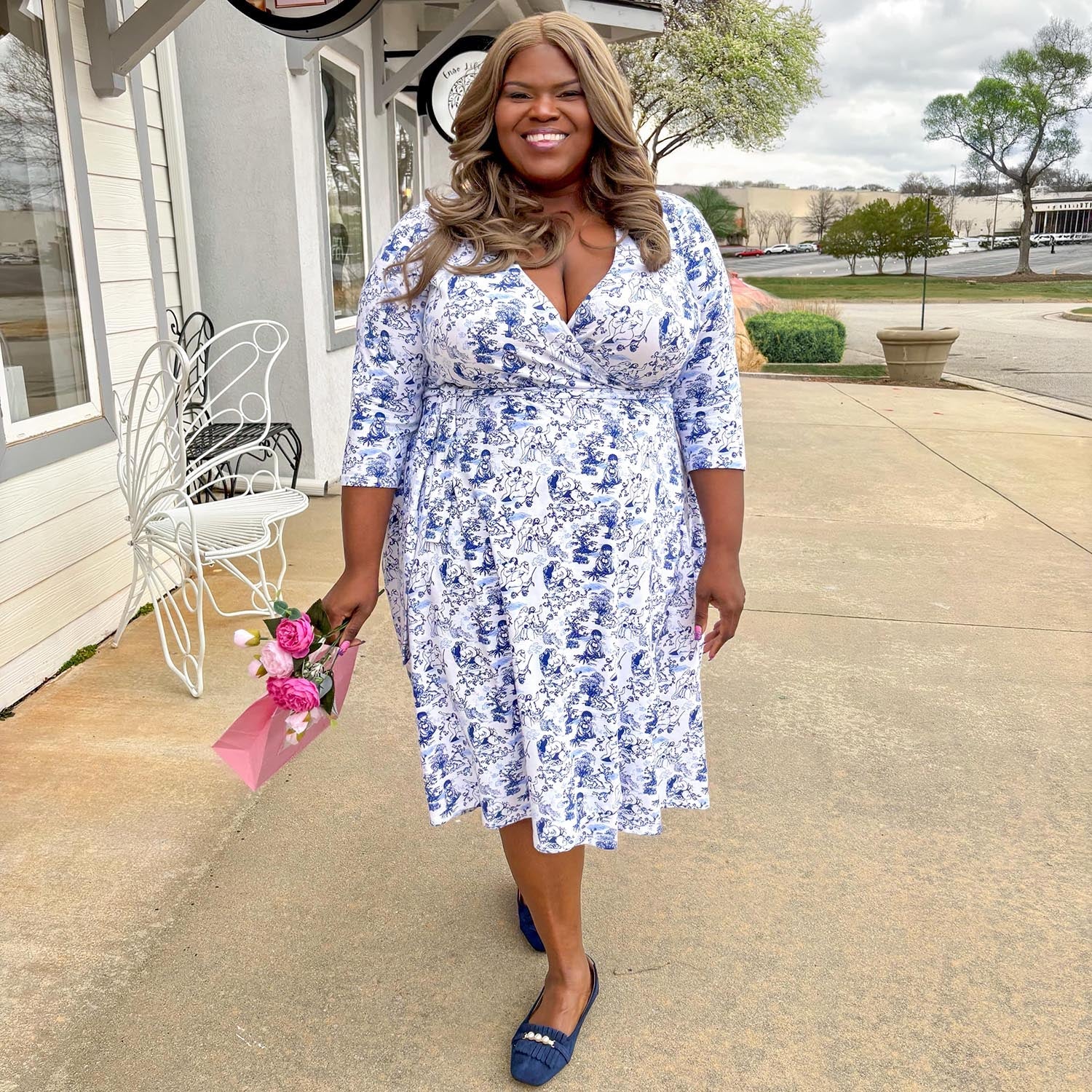 Wrap Dress - Passion au Jardin - L'Amour Bleu - Image 10