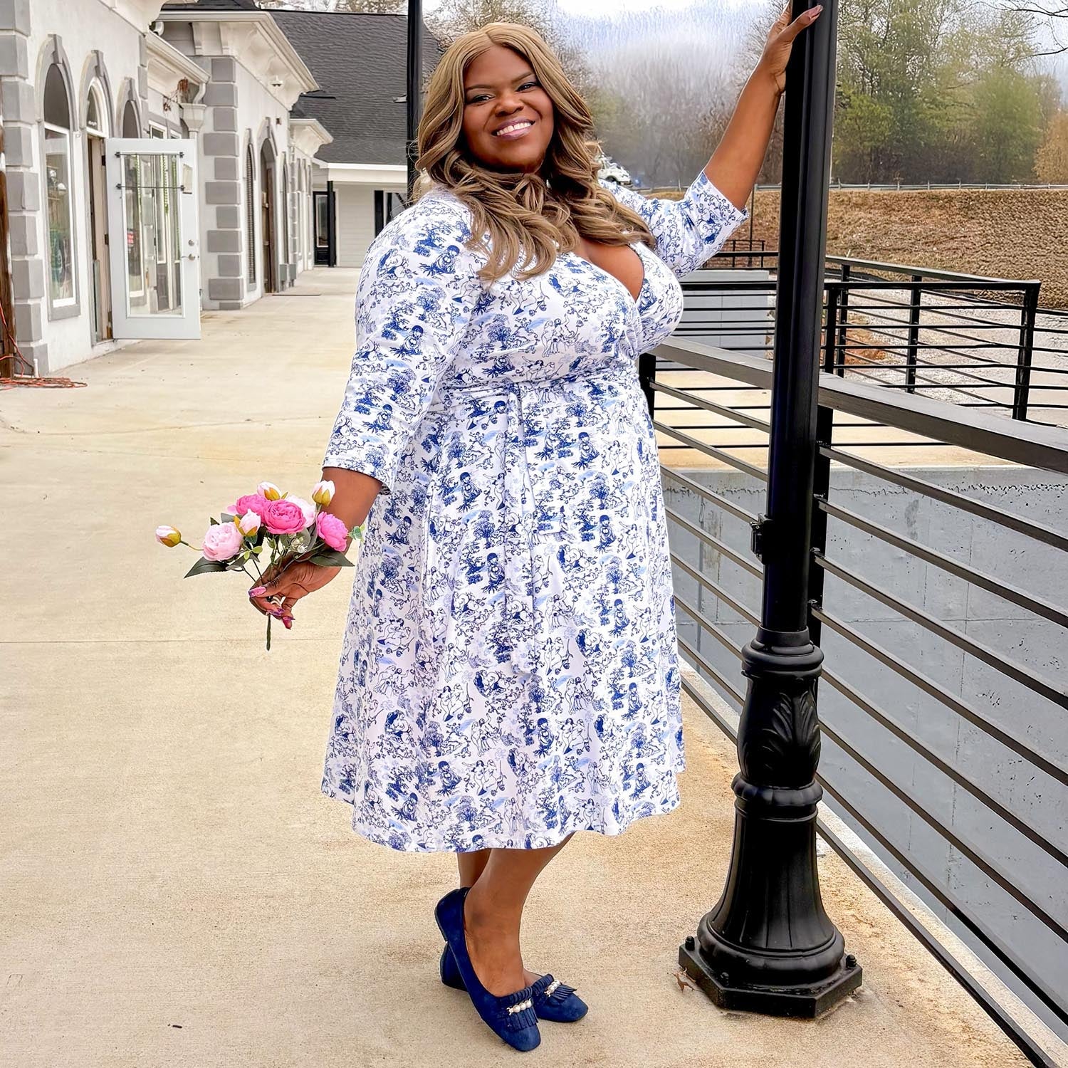 Wrap Dress - Passion au Jardin - L'Amour Bleu - Image 5