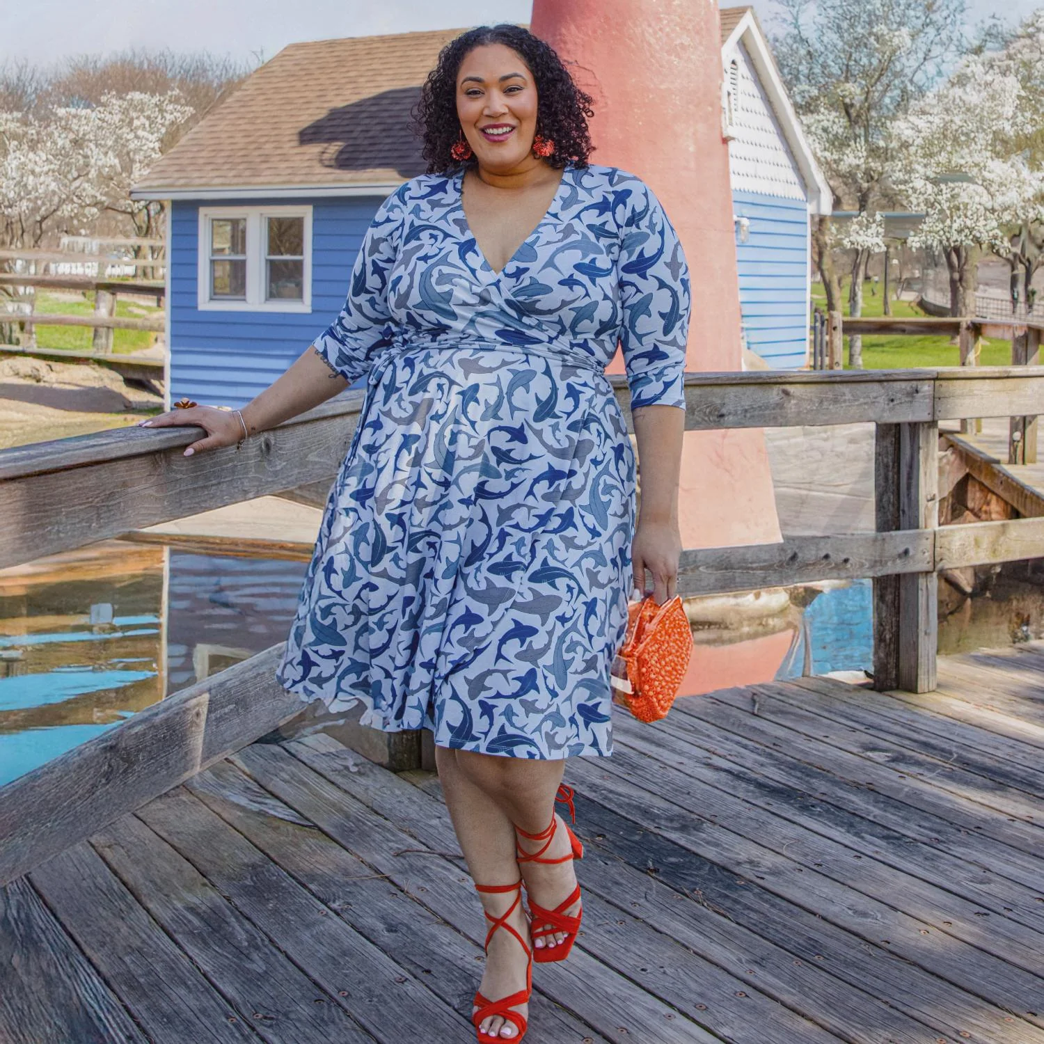 Wrap Dress - Sharks - Image 2
