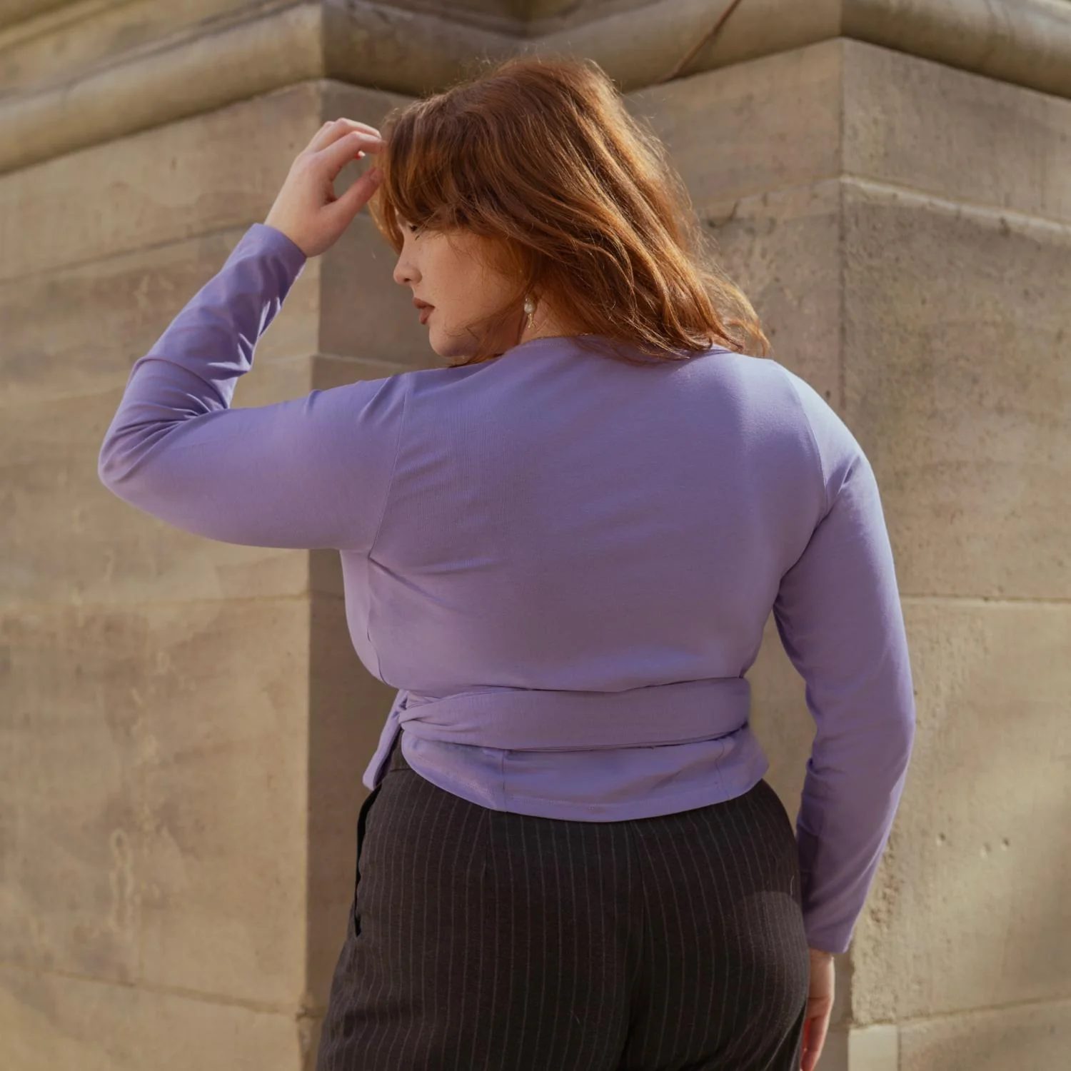 Organic Cotton Wrap Top - Lavender Fields - Image 6