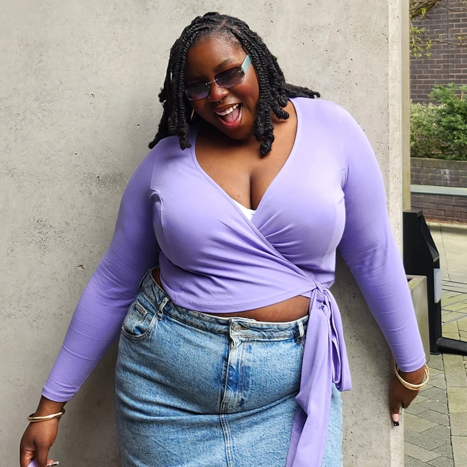 Organic Cotton Wrap Top - Lavender Fields - Image 7